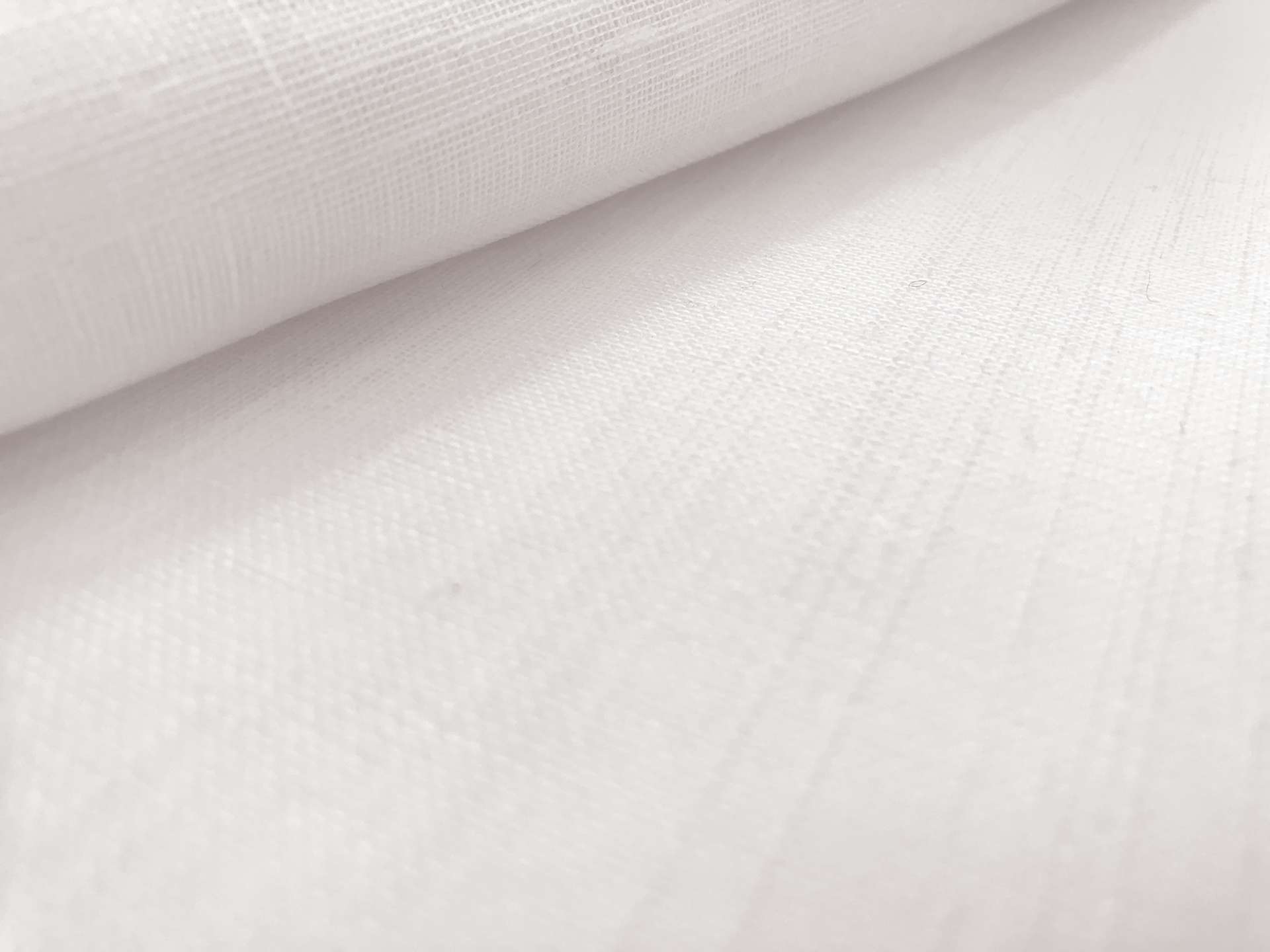 Linen and Poly Blend Sheer Mesh in White