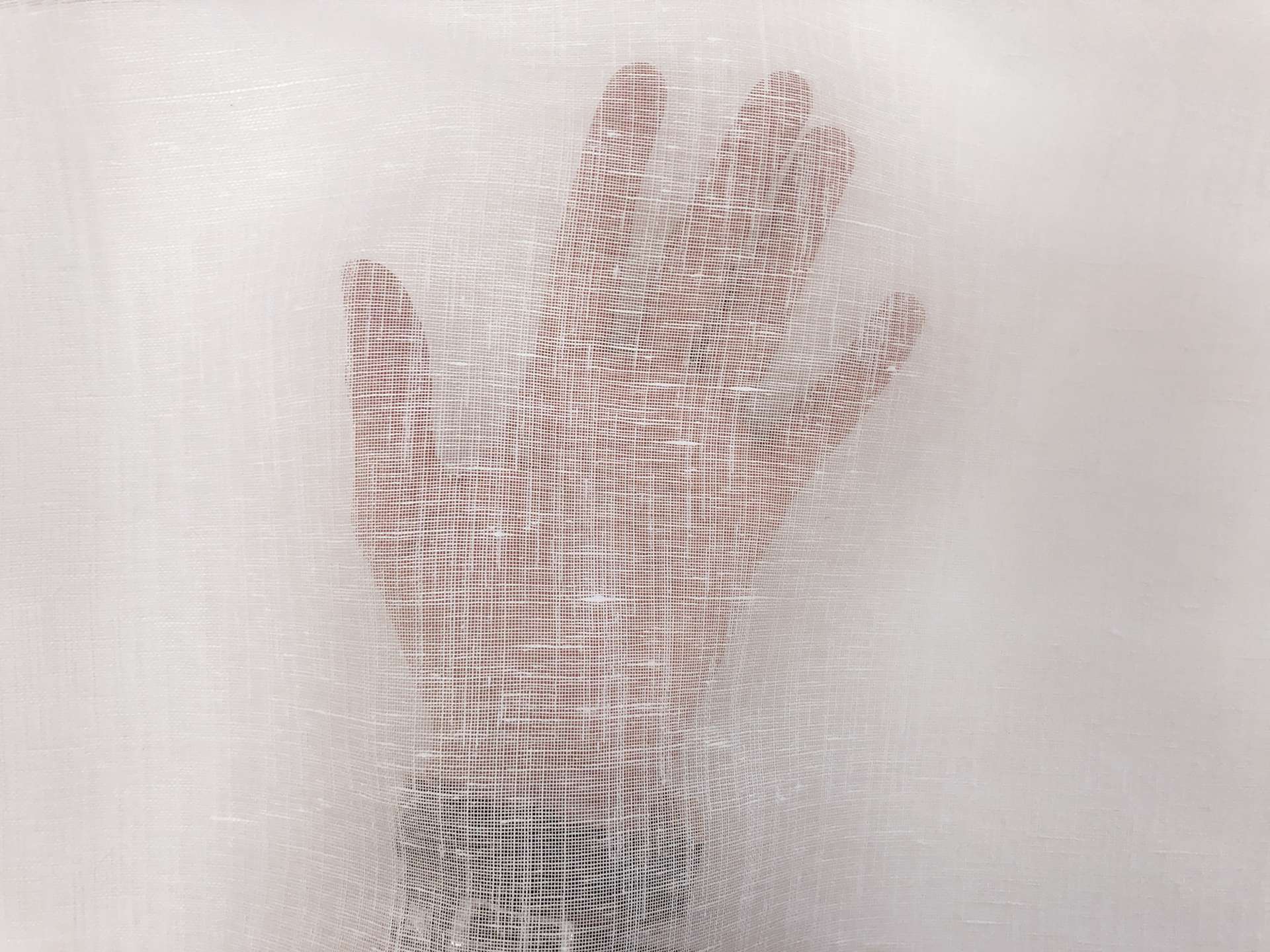 Linen and Poly Blend Sheer Mesh in White