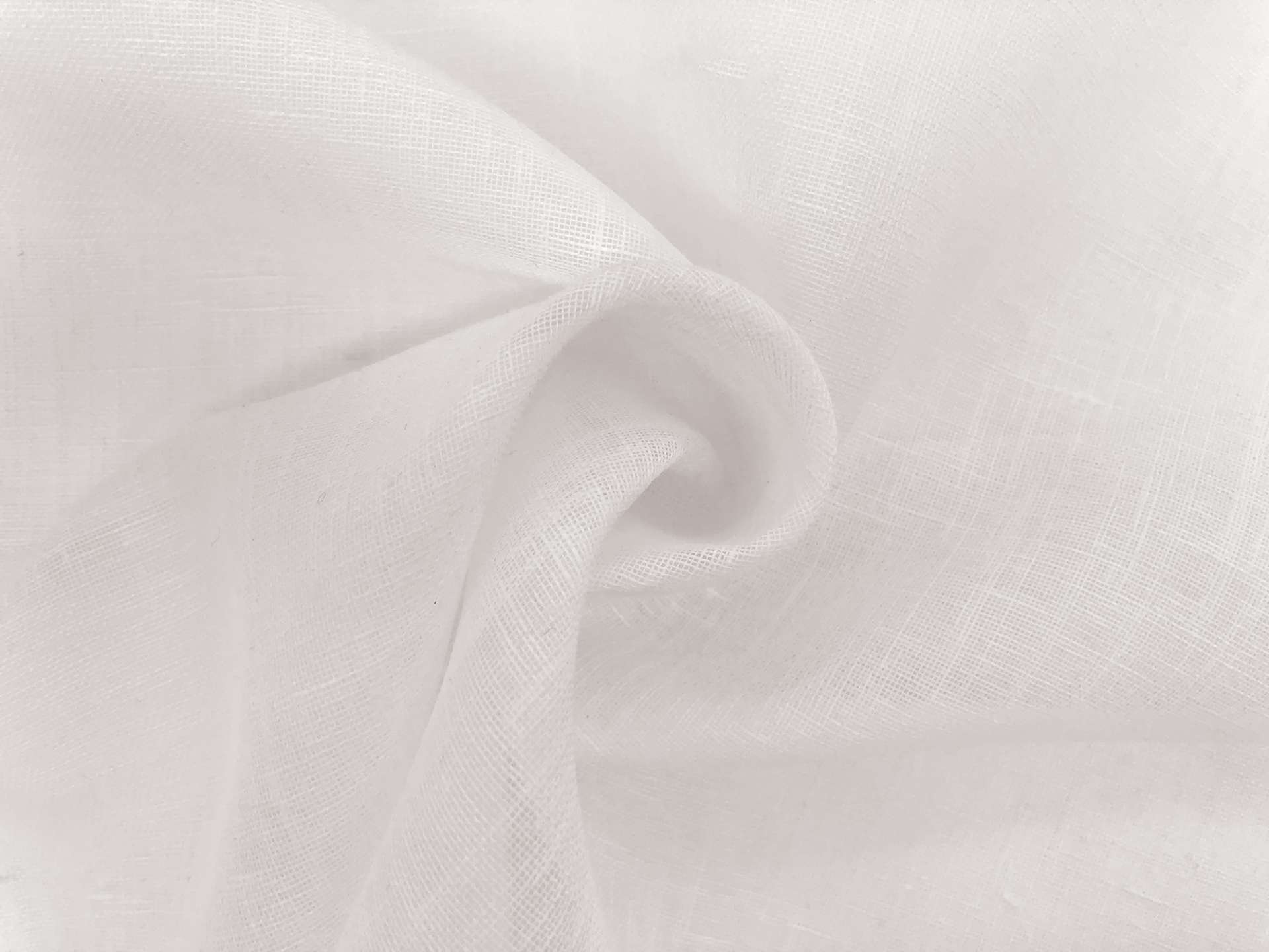 Linen and Poly Blend Sheer Mesh in White