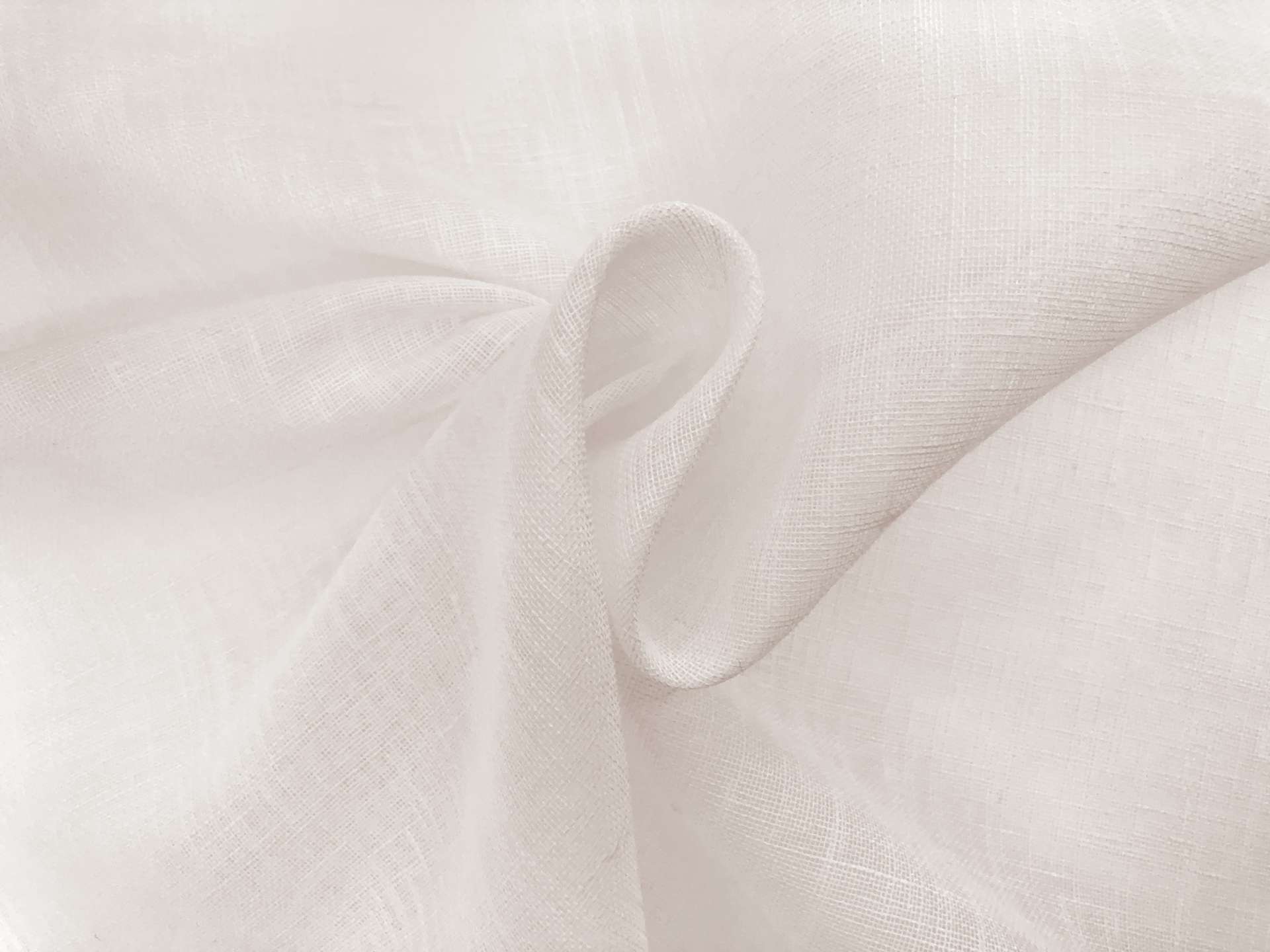 Linen and Poly Blend Sheer Mesh in Ivory