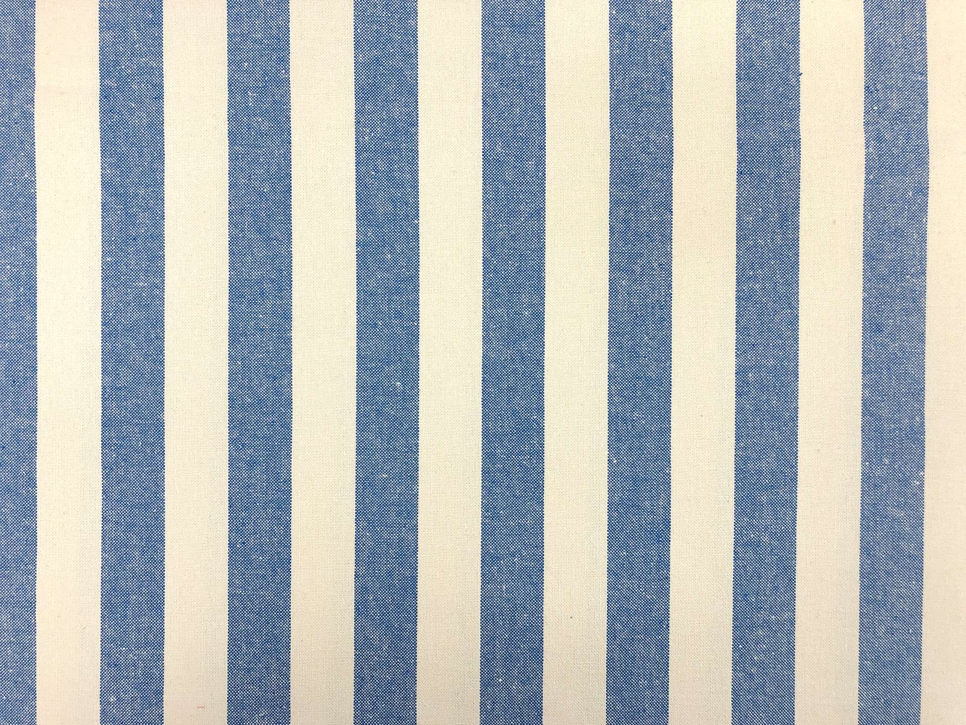 Cotton Canvas 1" Stripe in French Blue