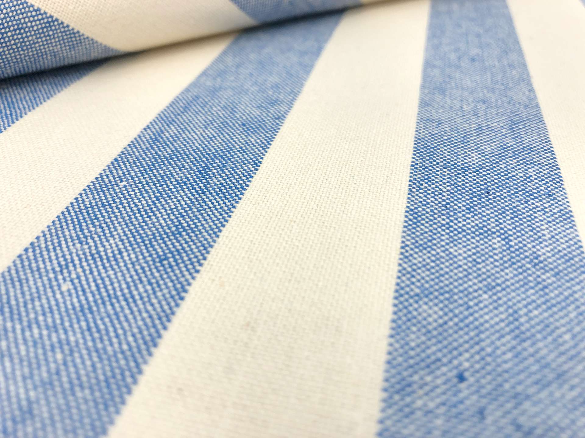 Cotton Canvas 1" Stripe in French Blue