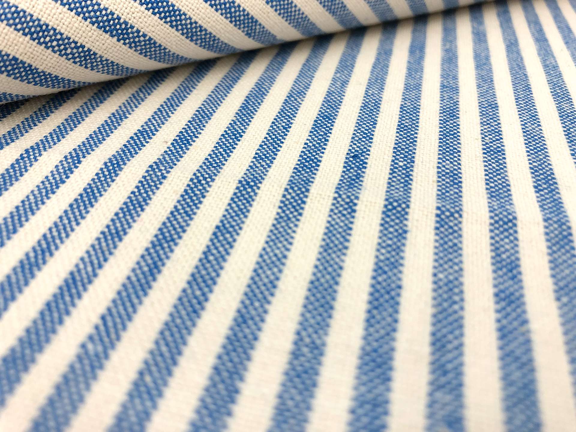 Cotton Canvas 1/8" Stripe in French Blue
