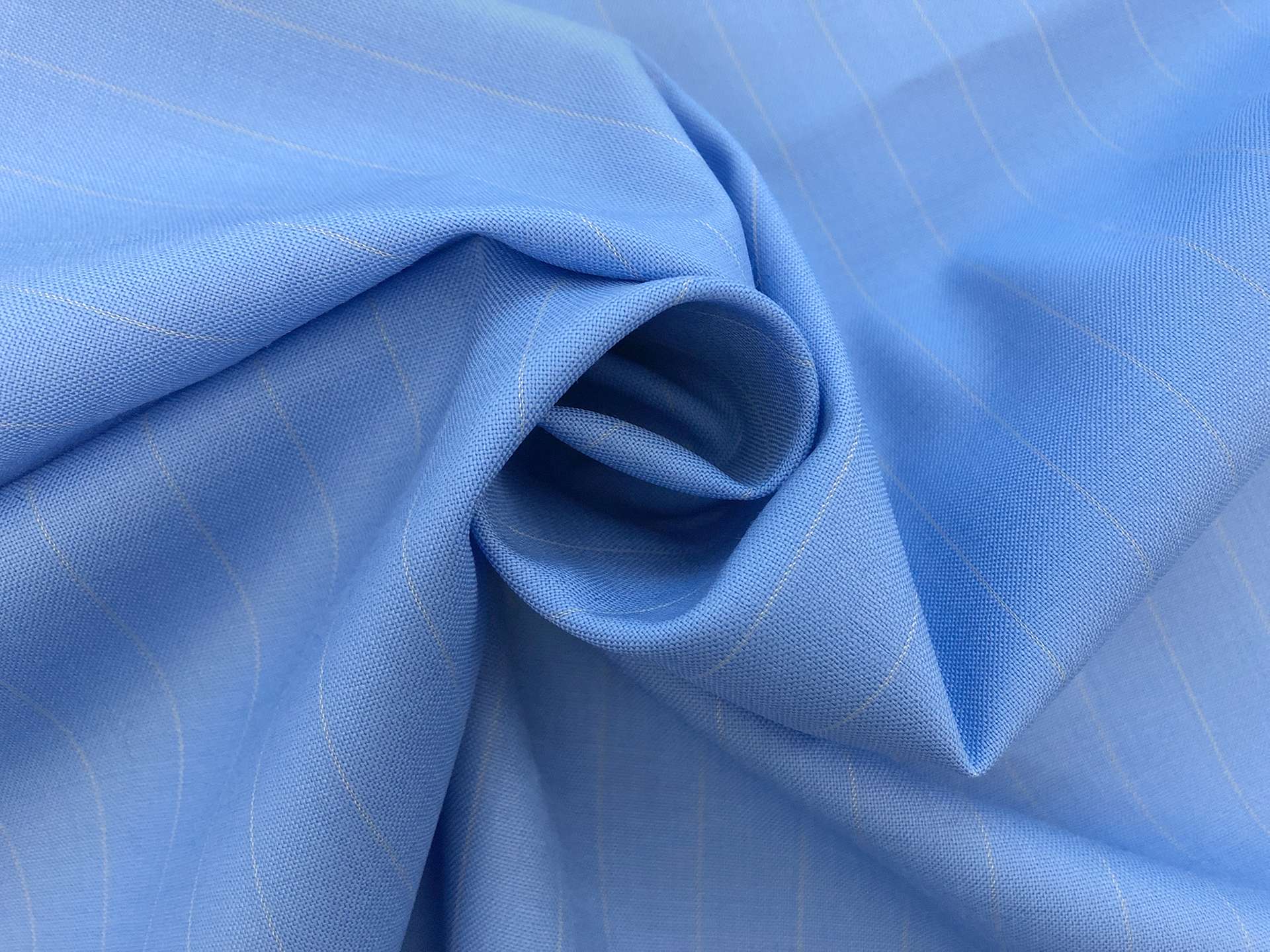 Italian Stretch Wool Stripe Suiting in Periwinkle