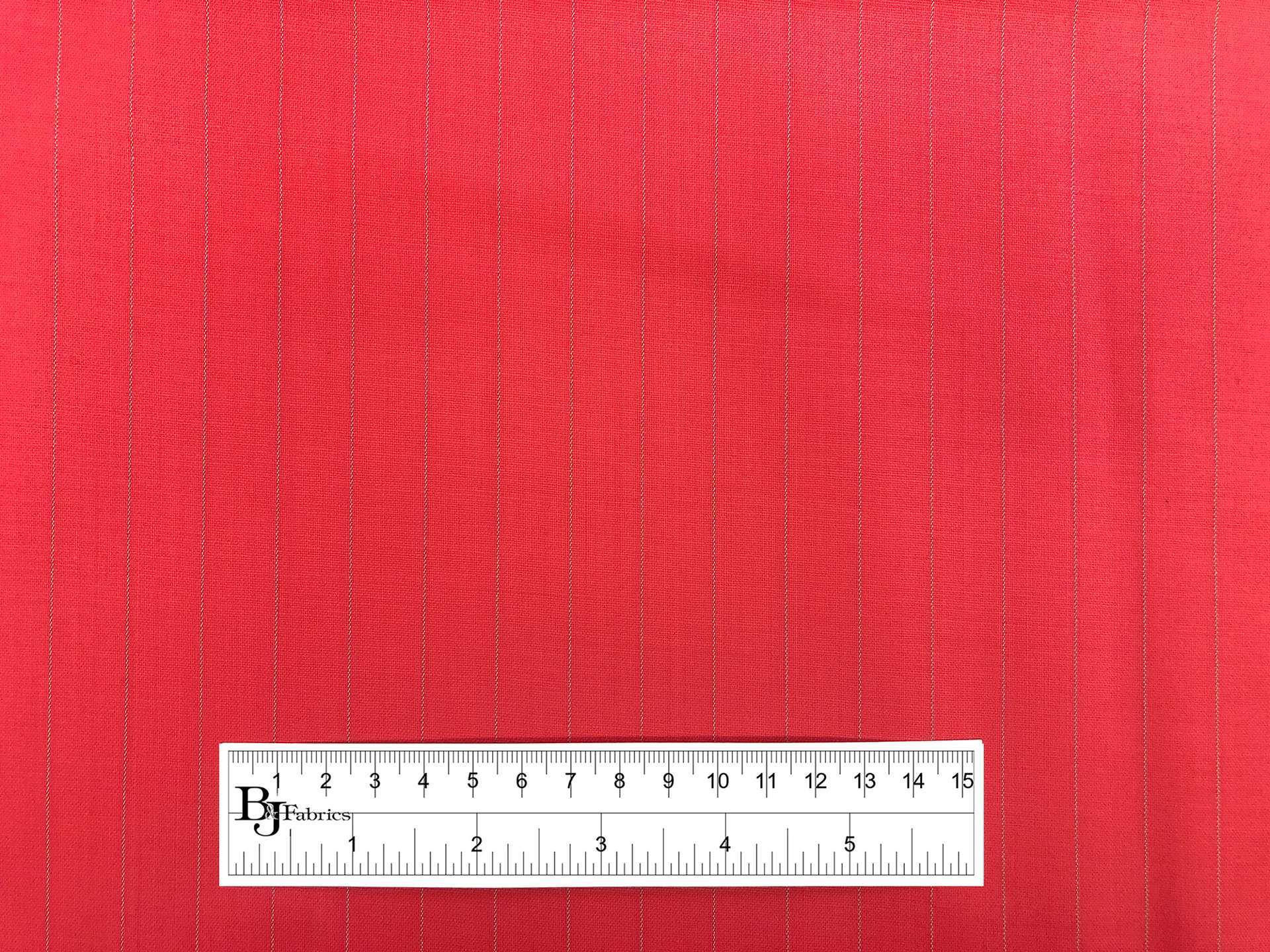 Italian Stretch Wool Stripe Suiting in Coral