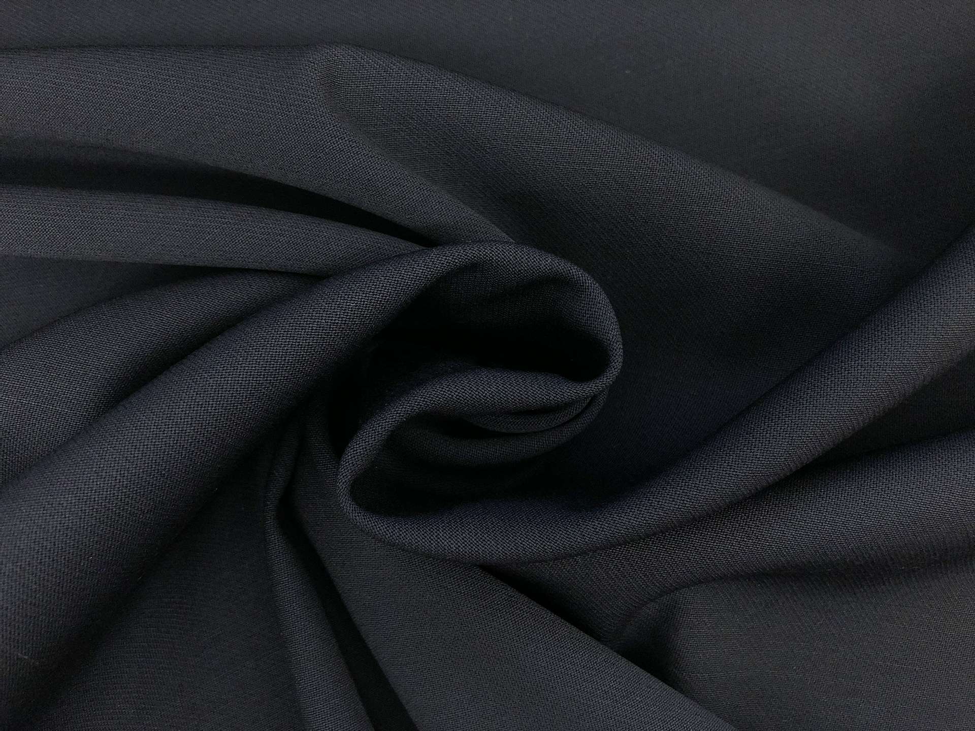 Italian Wool Satin Faille in Midnight Navy