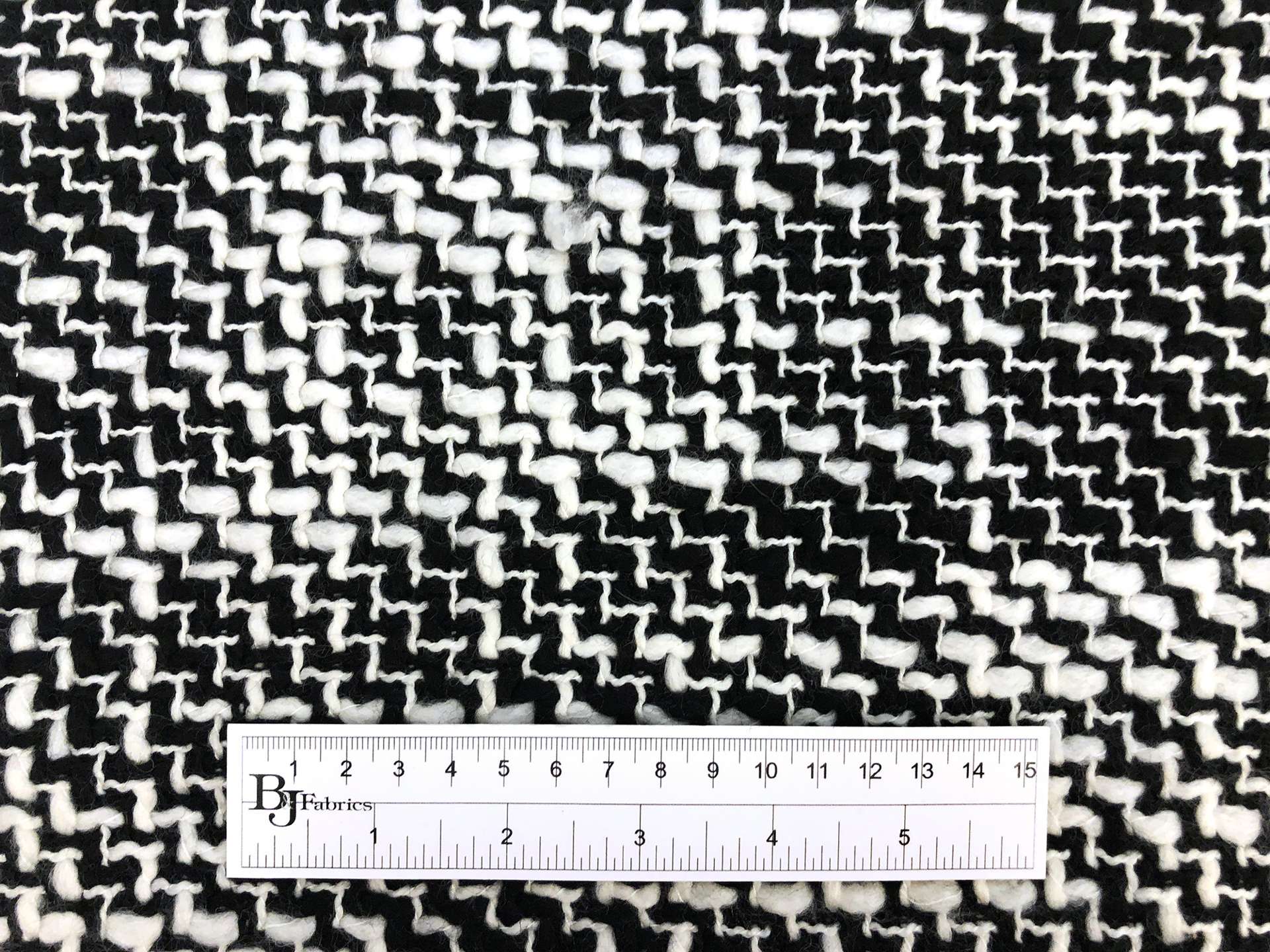 Italian Wool Blend Tweed in Black and White