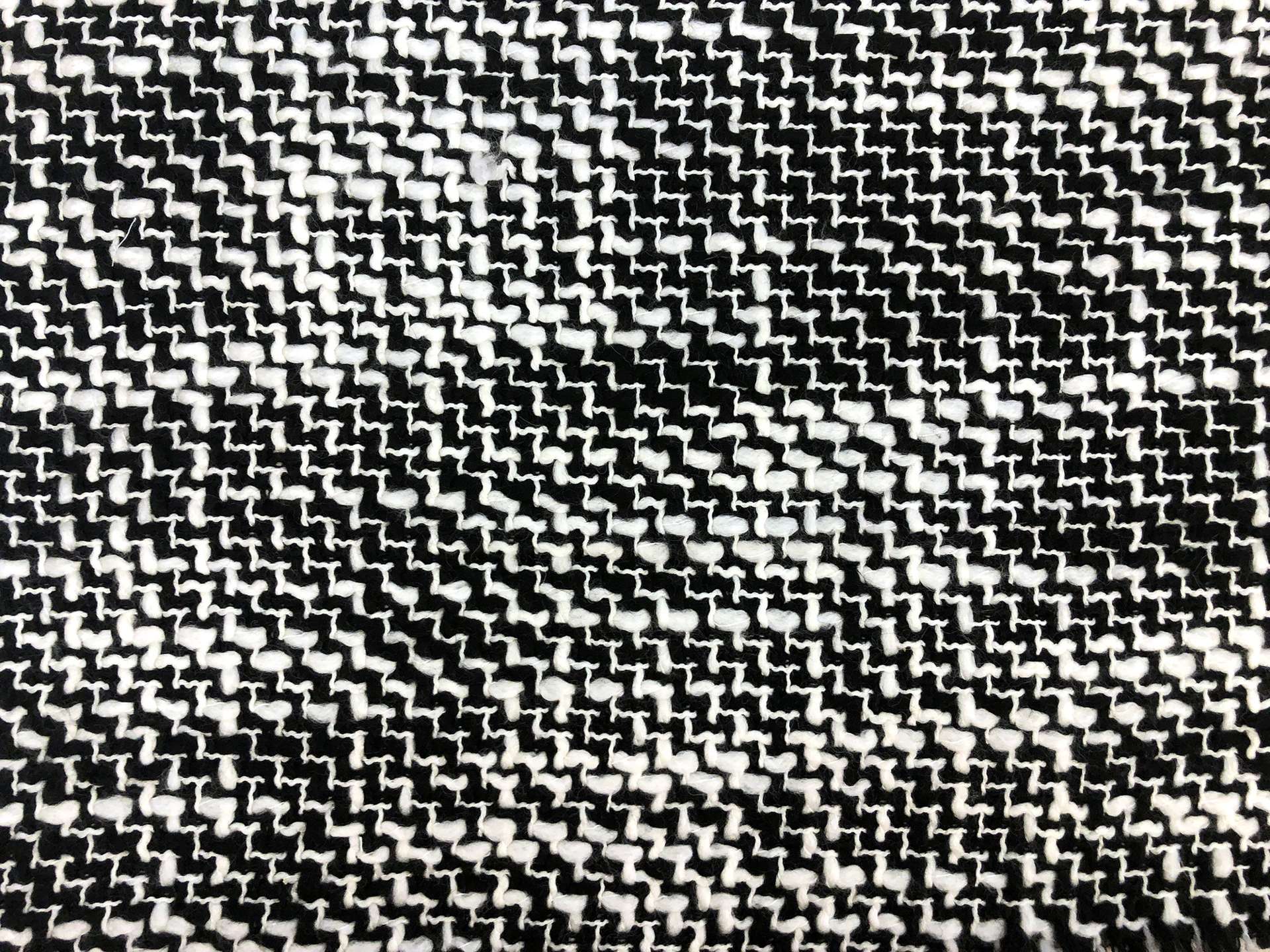 Italian Wool Blend Tweed in Black and White