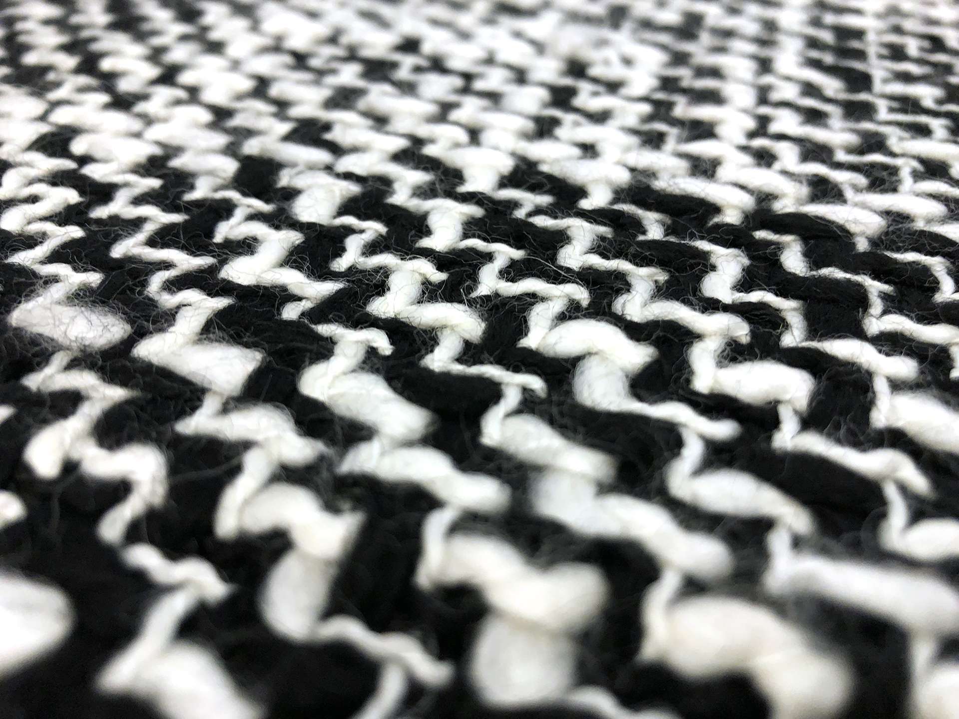 Italian Wool Blend Tweed in Black and White