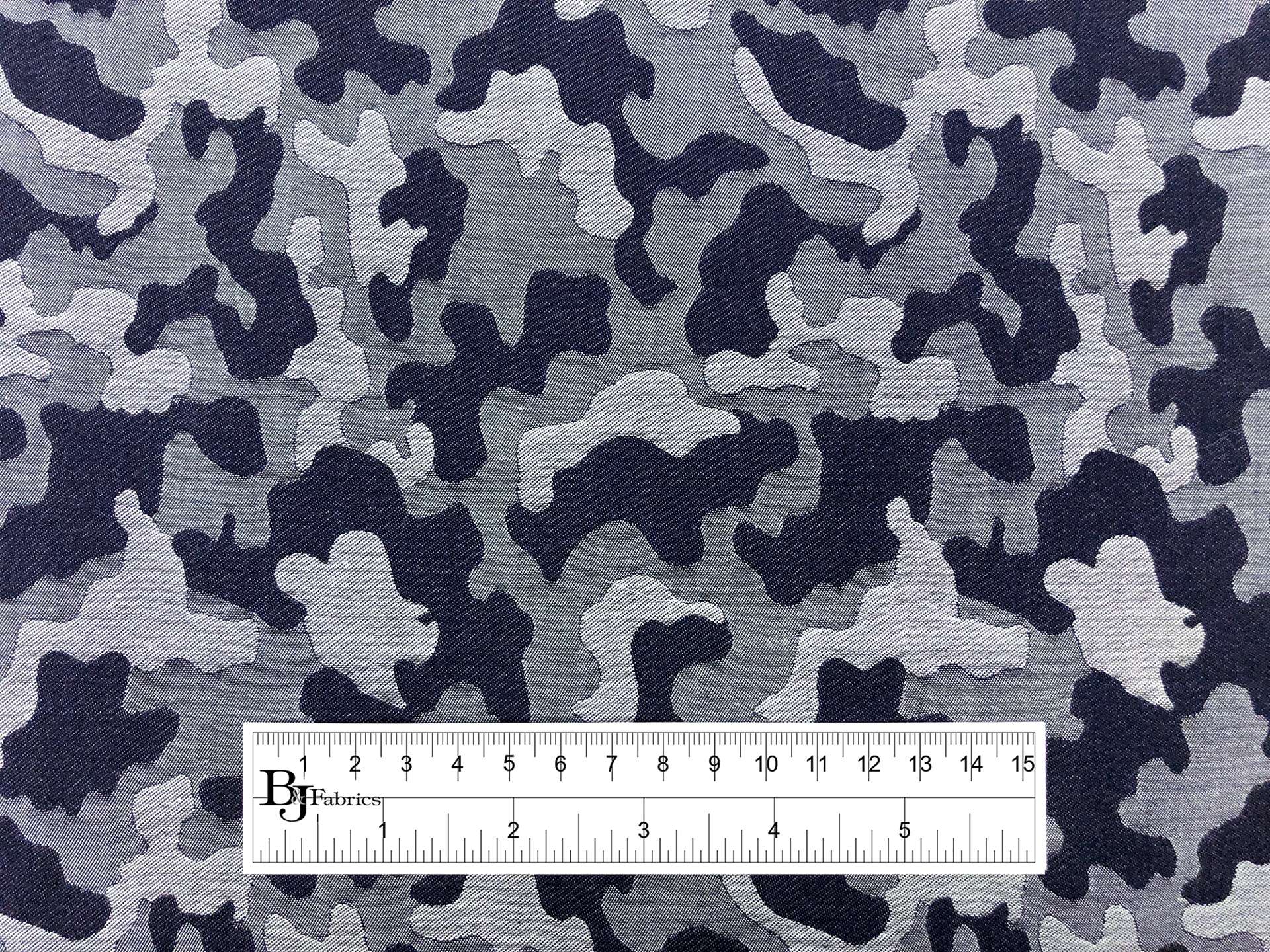 Cotton Camouflage Jacquard in Navy Grey