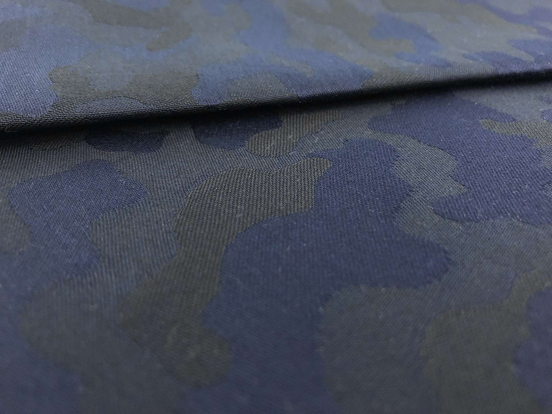 Cotton Camouflage Jacquard in Navy Black