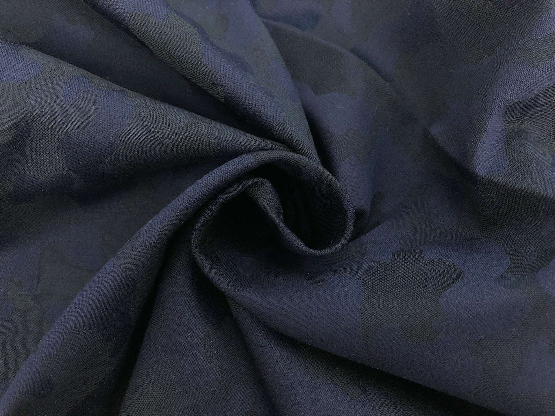 Cotton Camouflage Jacquard in Navy Black