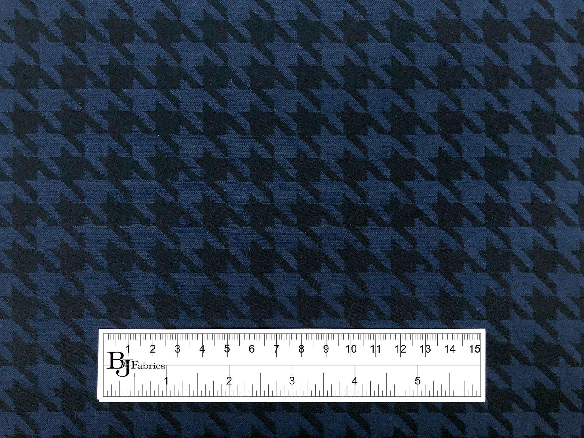 Cotton Houndstooth Jacquard in Ink Black