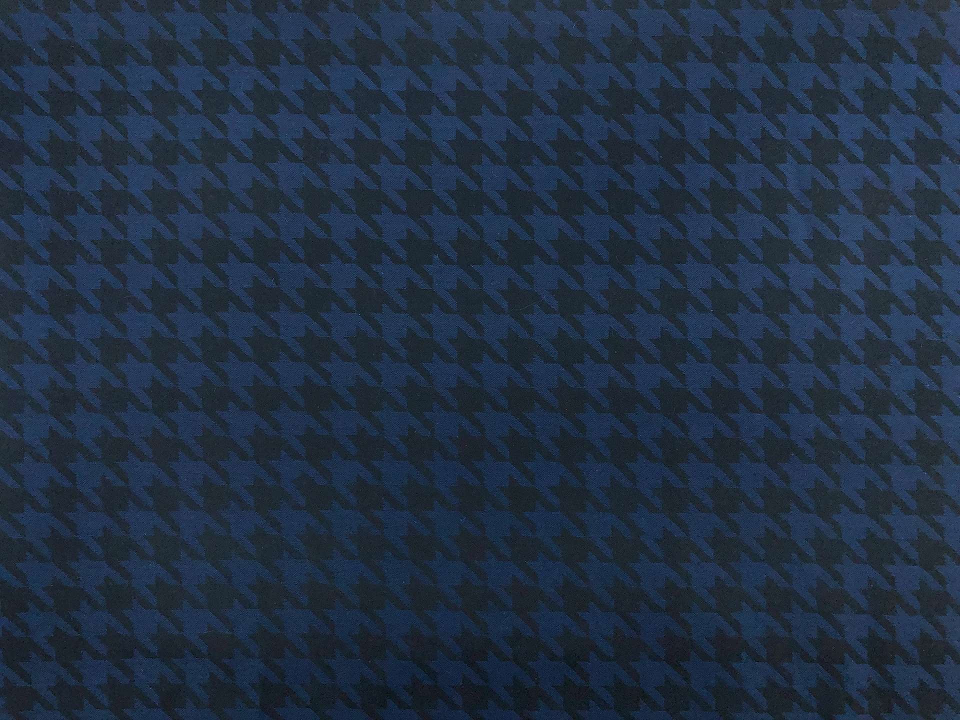 Cotton Houndstooth Jacquard in Ink Black