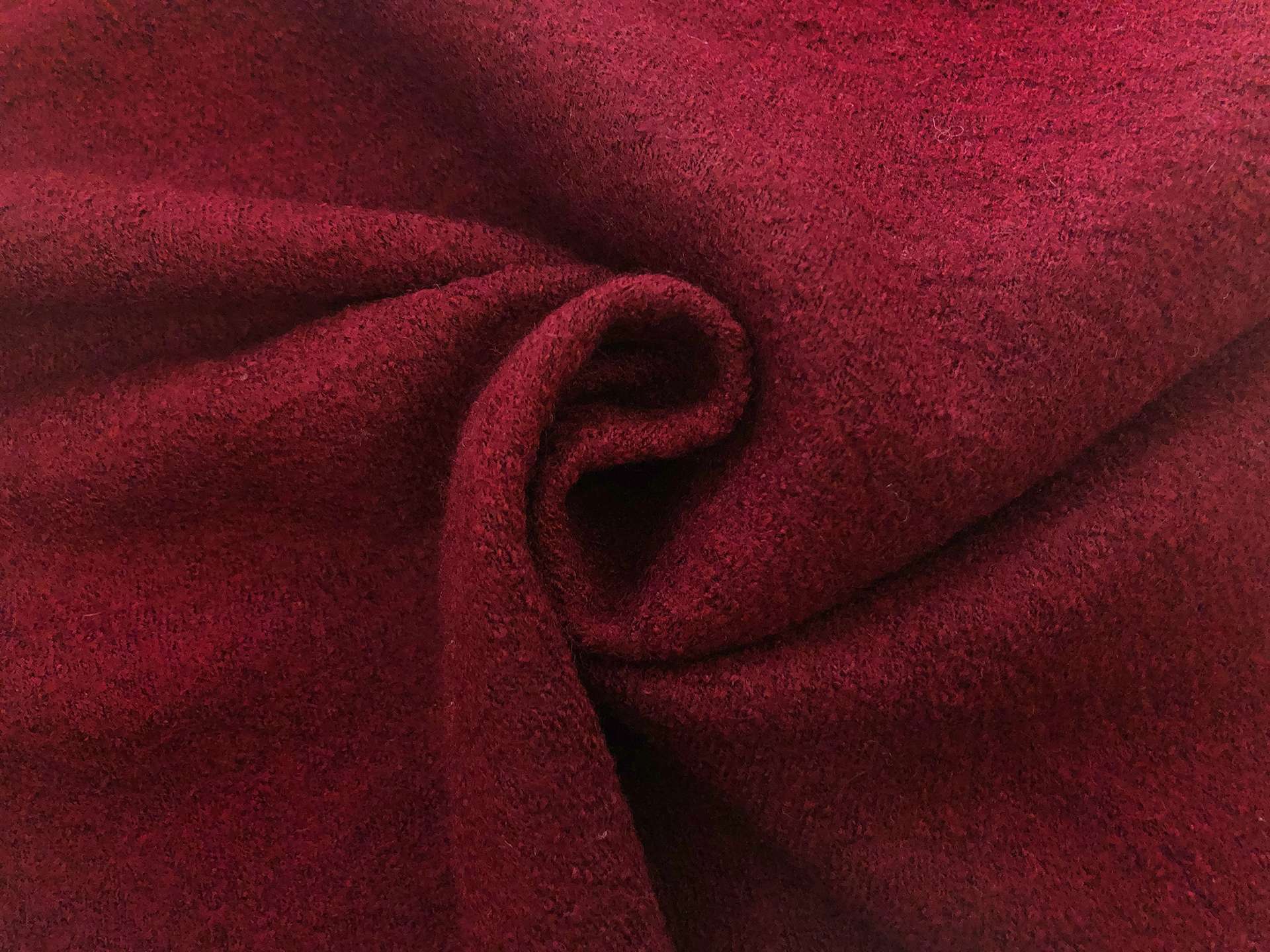 Boiled Wool Blend Knit in Burgundy