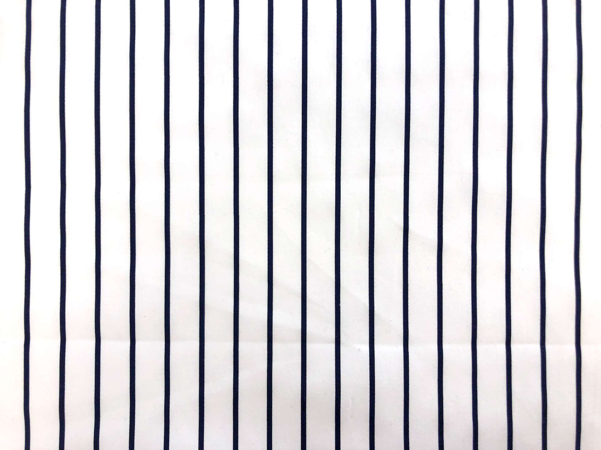 Stretch Cotton Sateen Stripe in White and Navy