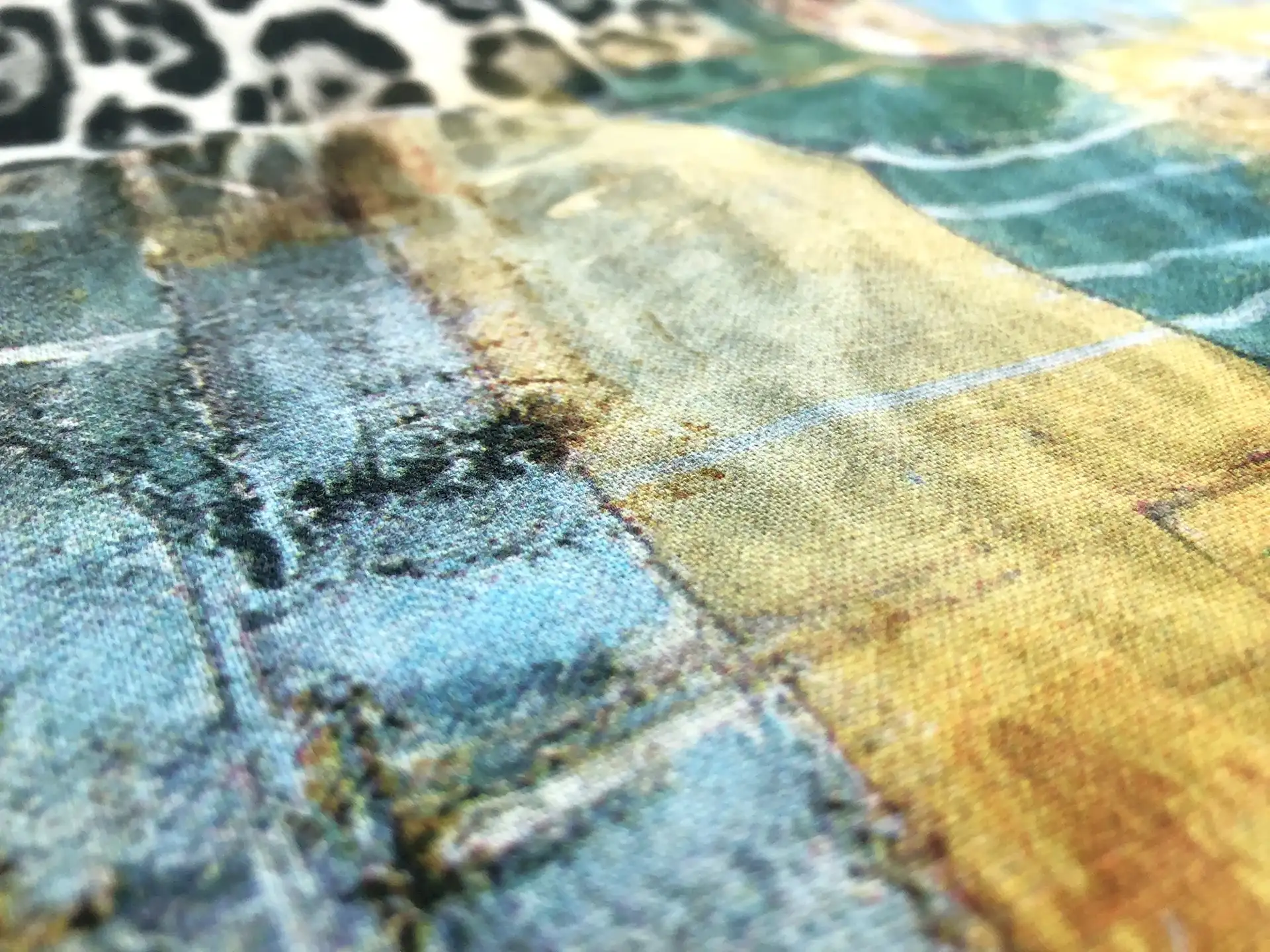 Handkerchief Linen Digital Print Collage