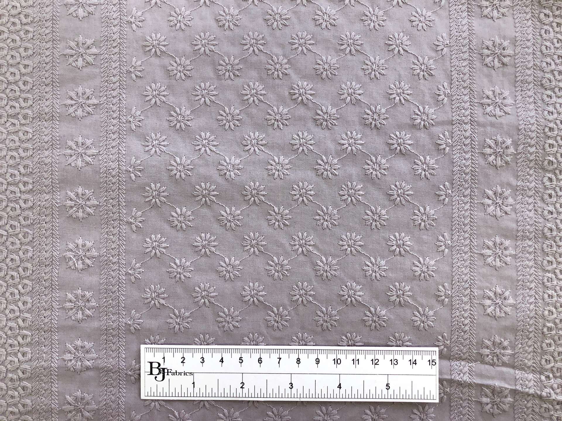 Cotton Eyelet in Silver Taupe