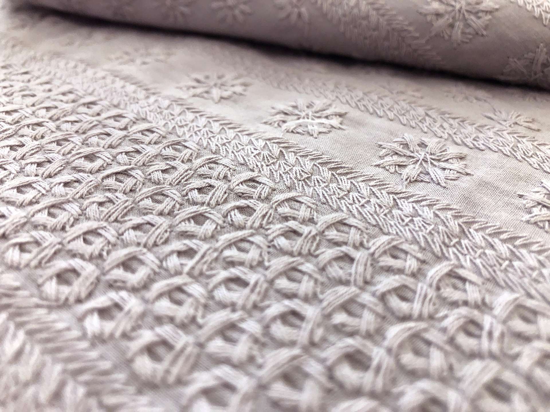 Cotton Eyelet in Silver Taupe
