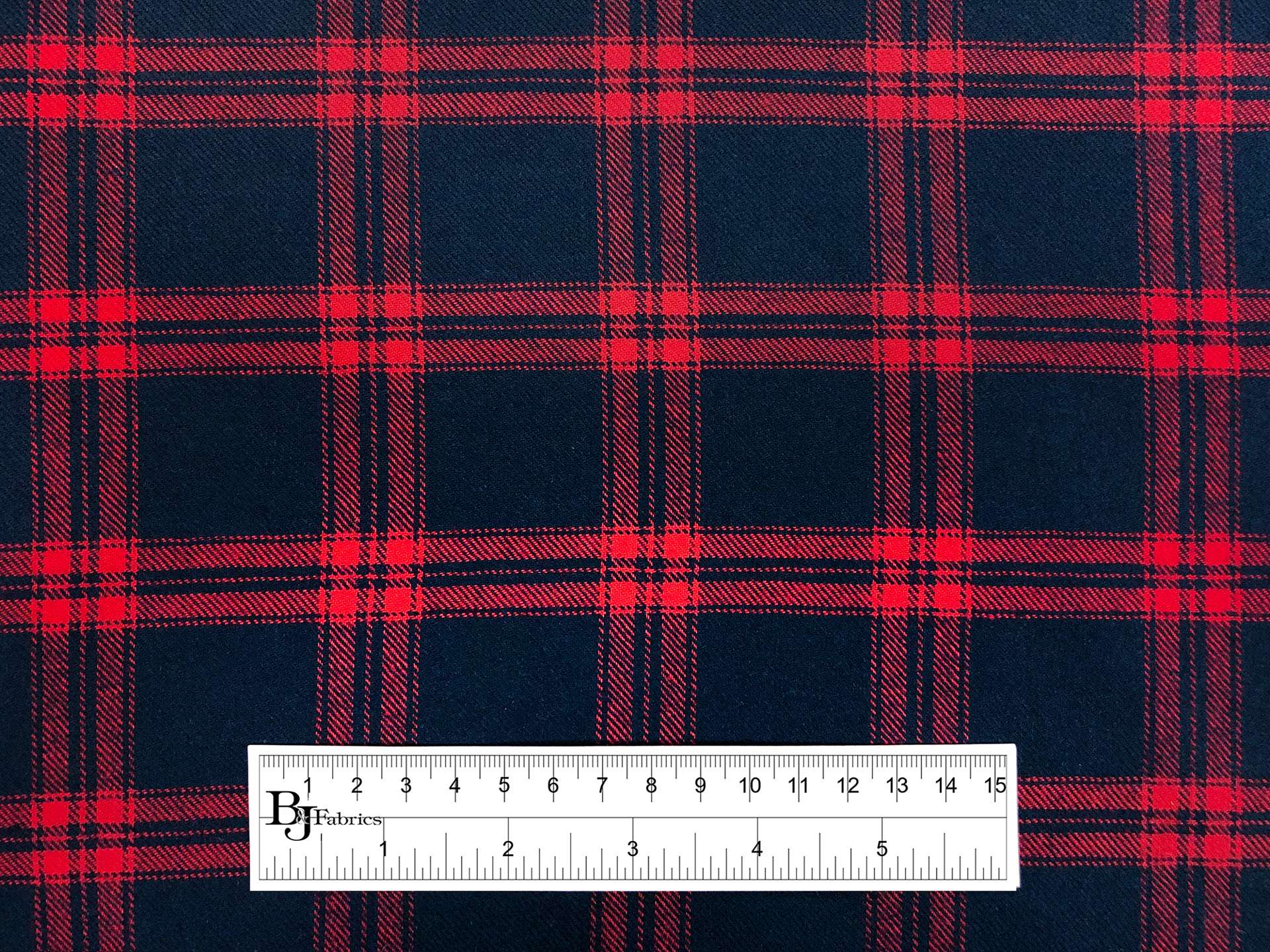 Cotton Flannel Plaid in Red and Navy