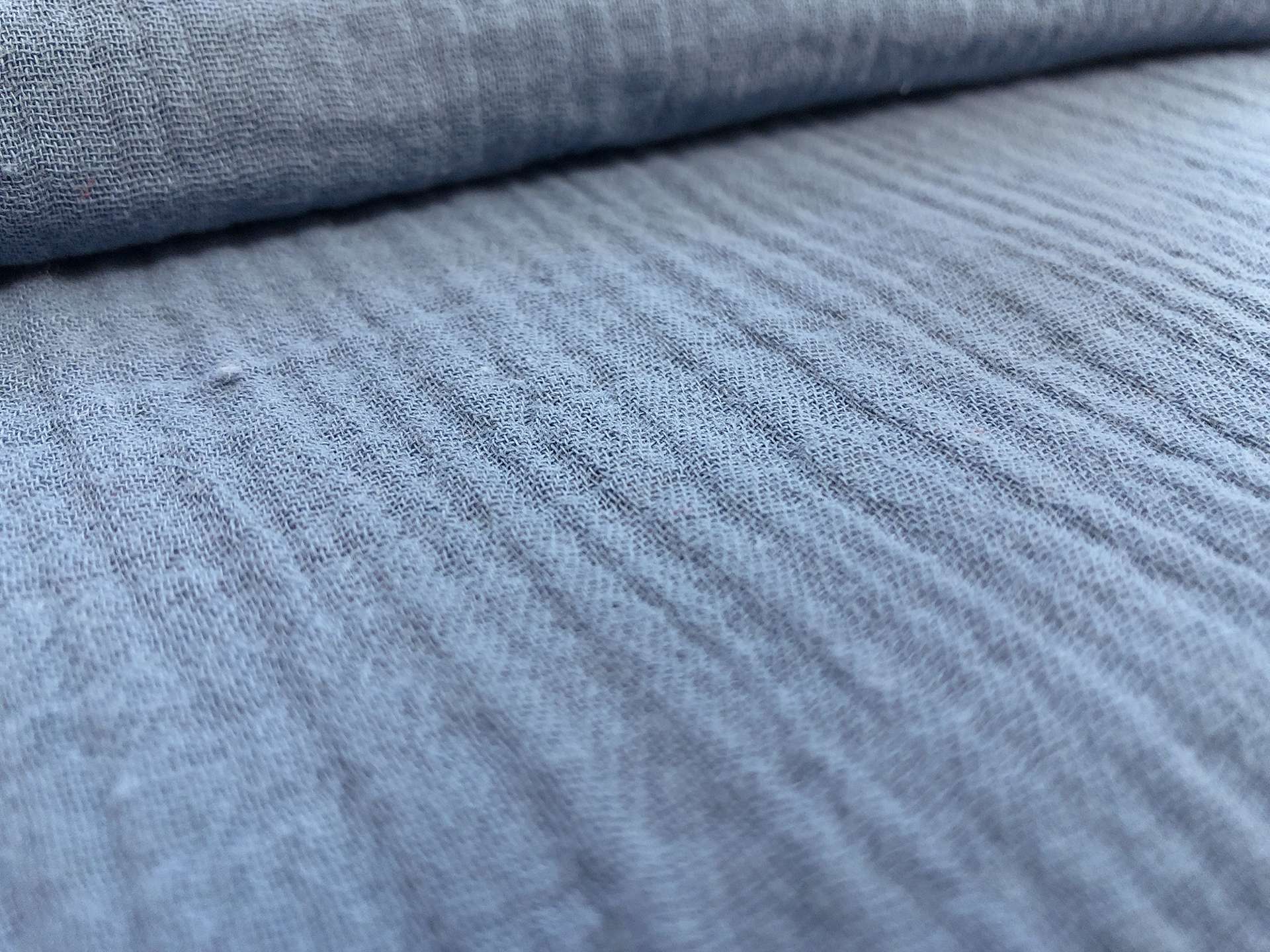Cotton Double Gauze in Denim Blue