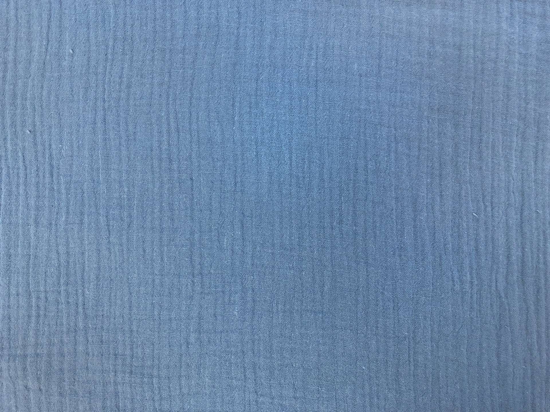 Cotton Double Gauze in Denim Blue