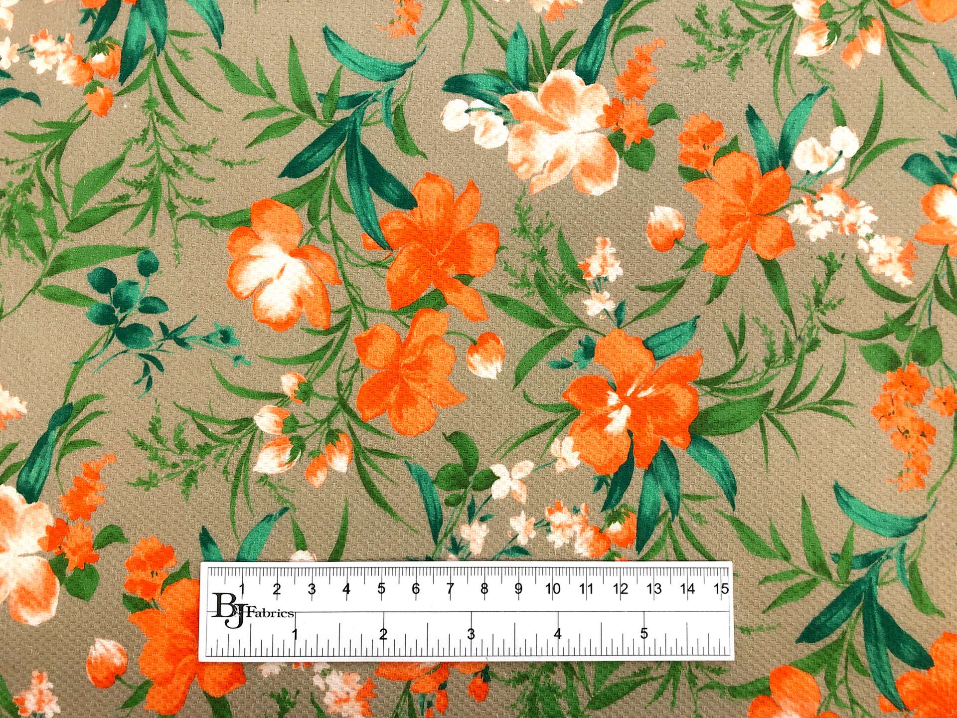 Italian Stretch Cotton Piqué Floral Print