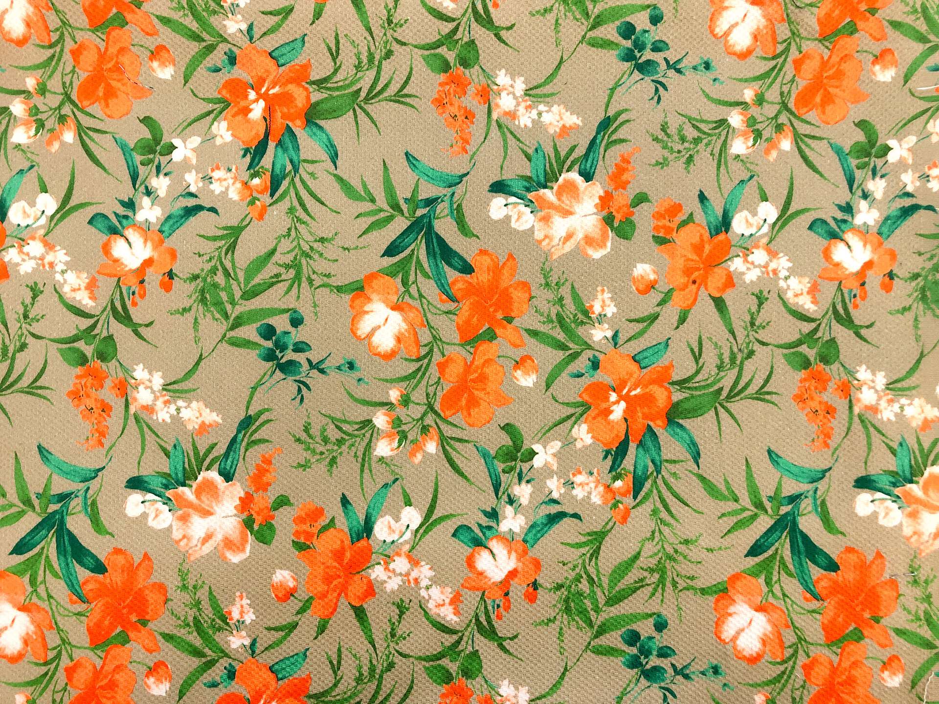 Italian Stretch Cotton Piqué Floral Print