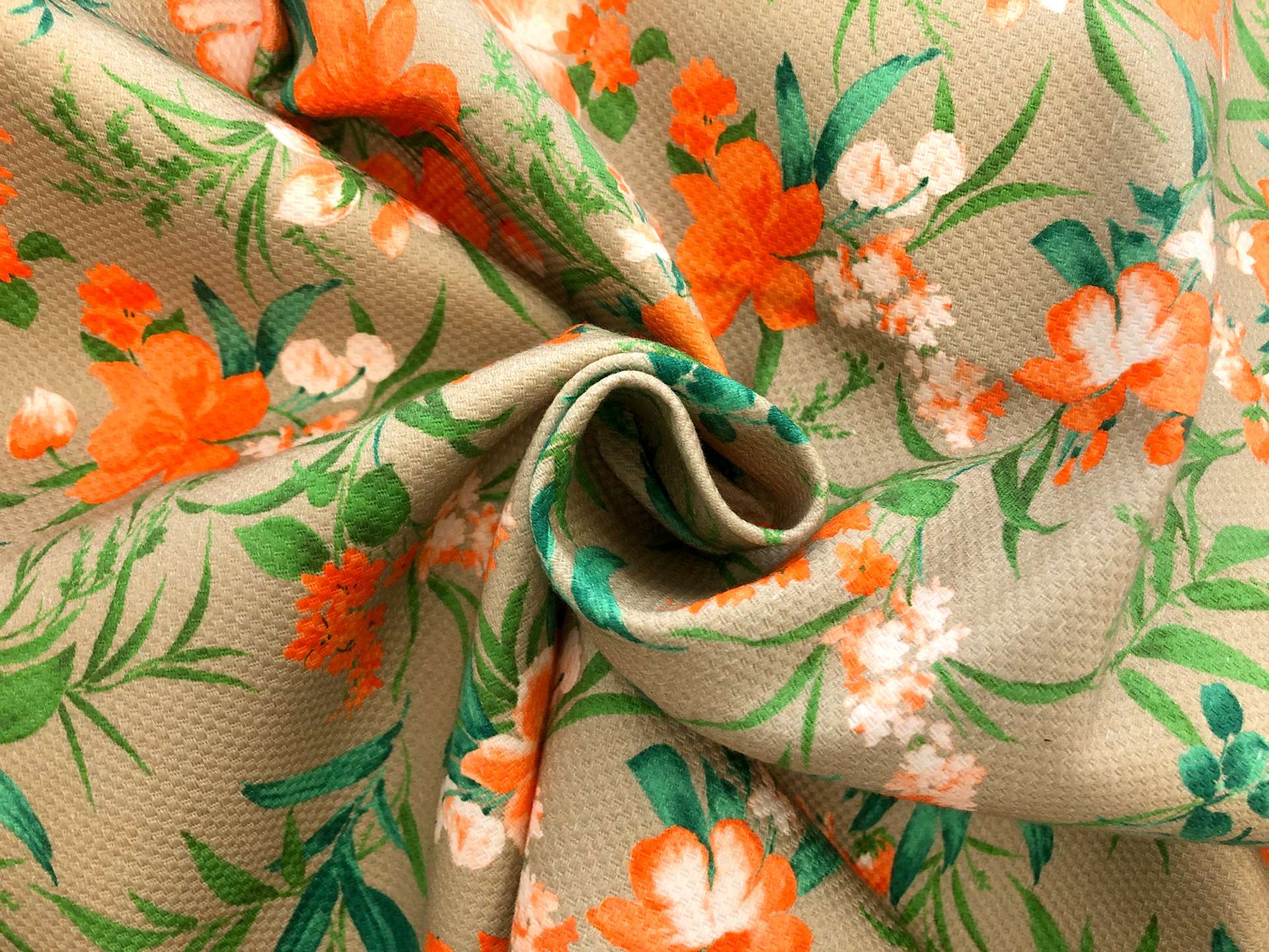 Italian Stretch Cotton Piqué Floral Print