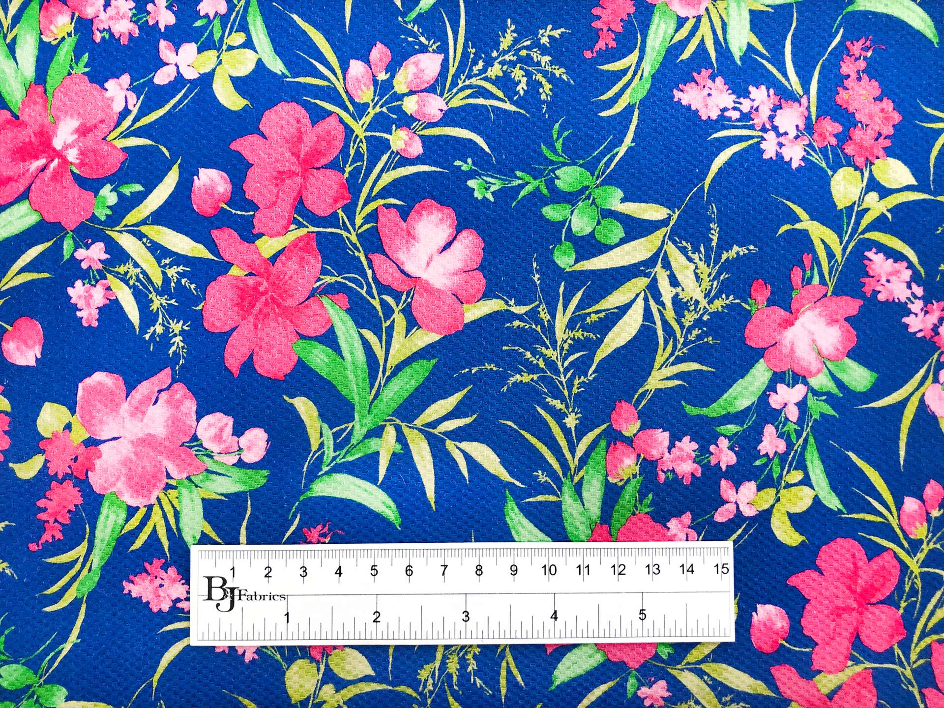 Italian Stretch Cotton Piqué Floral Print