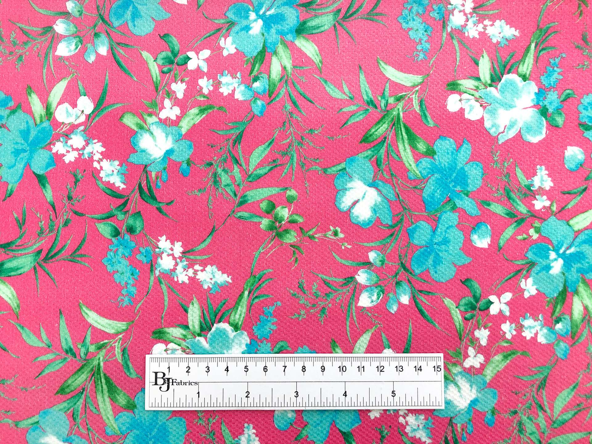 Italian Stretch Cotton Piqué Floral Print
