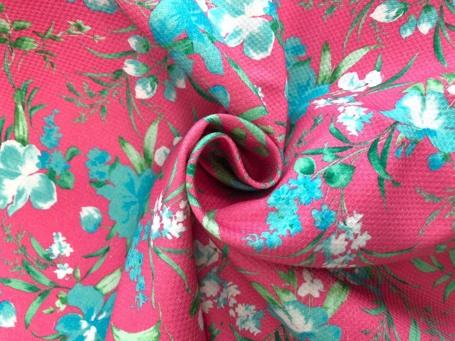 Italian Stretch Cotton Piqué Floral Print
