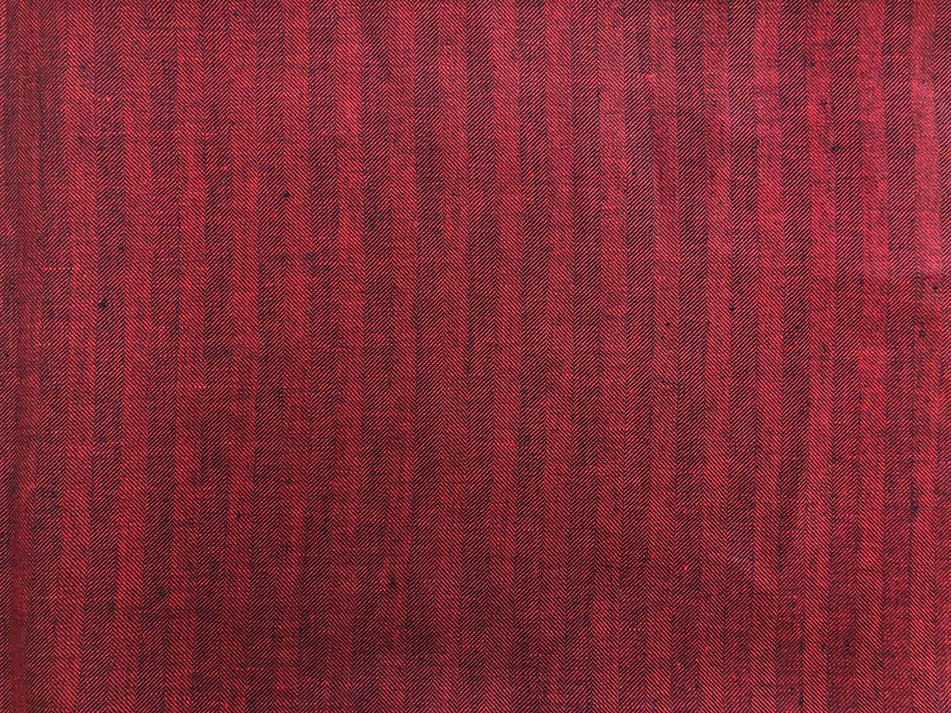 Irish Two Toned Linen Herringbone in Red