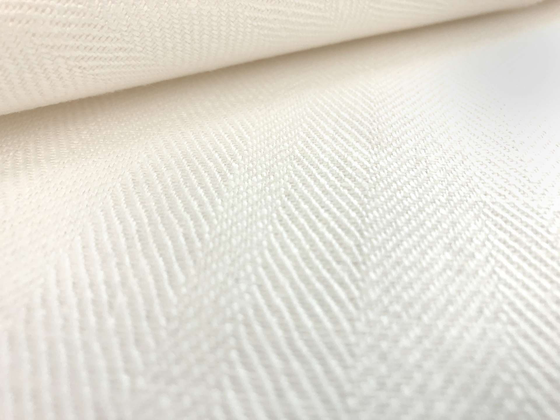 Upholstery Linen Herringbone in White