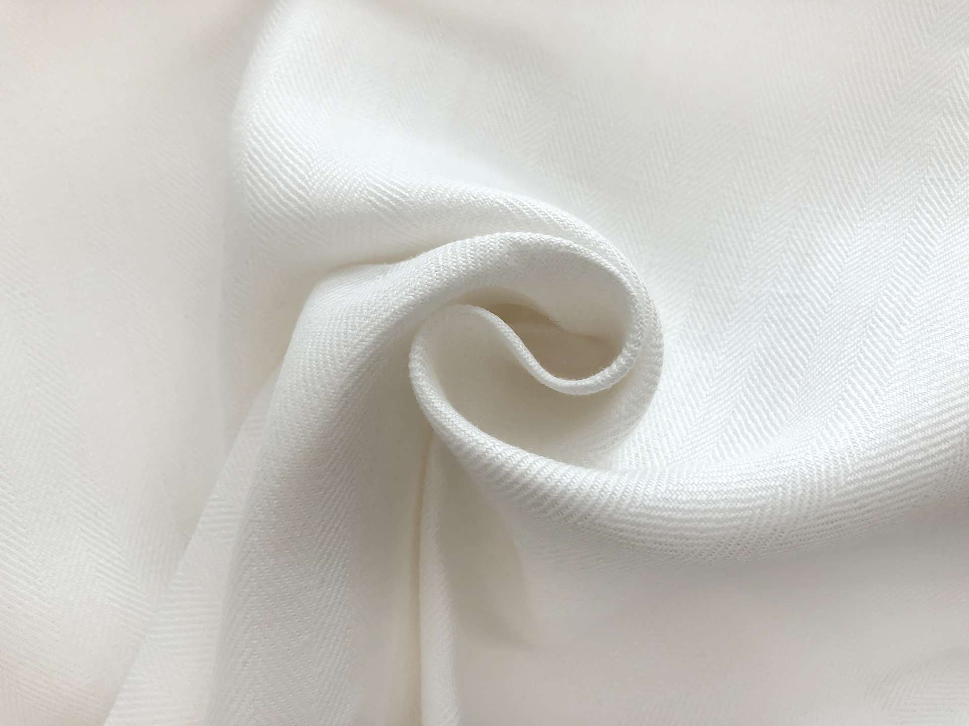 Upholstery Linen Herringbone in White