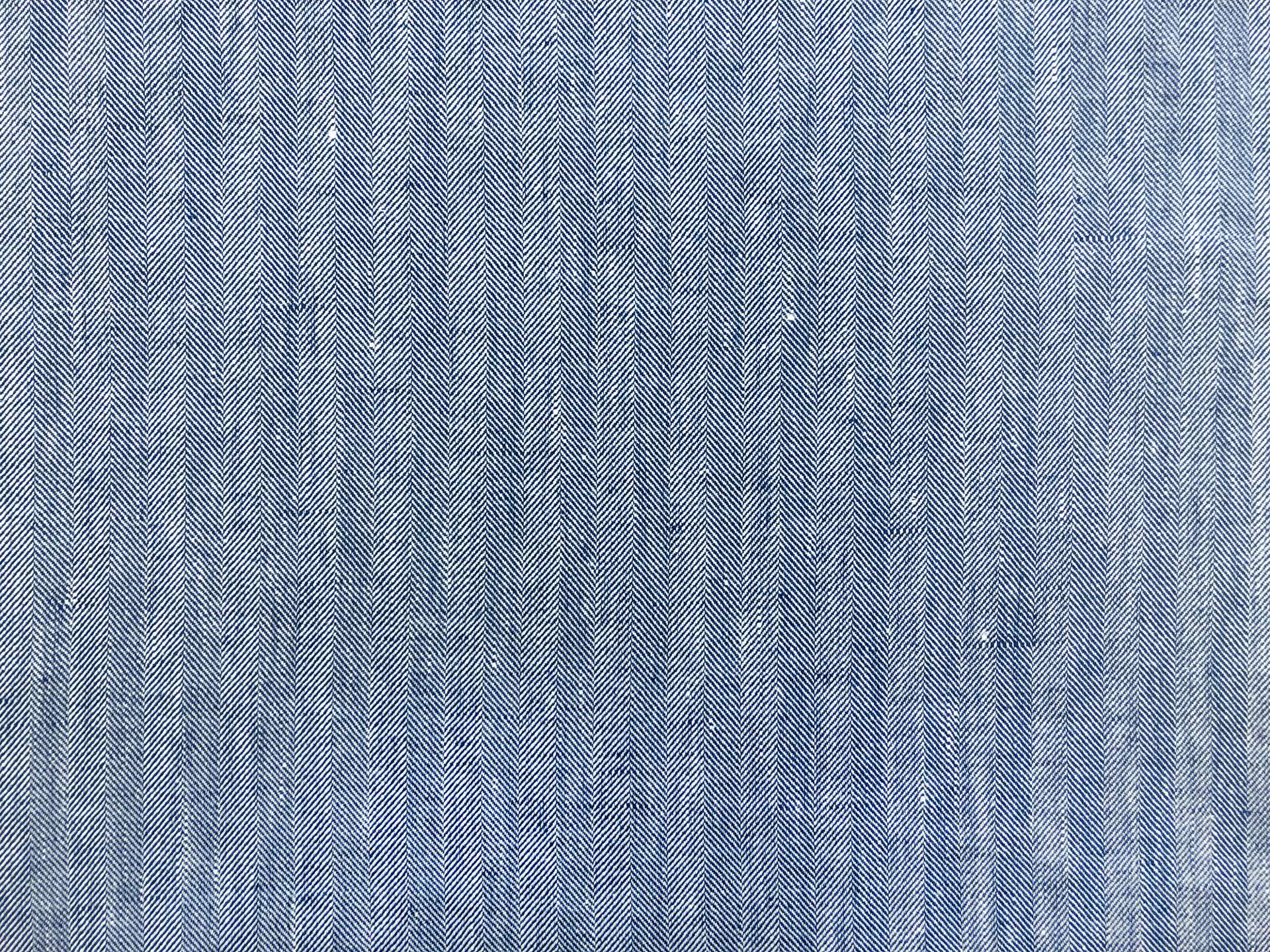 Two Toned Linen Herringbone in Blue