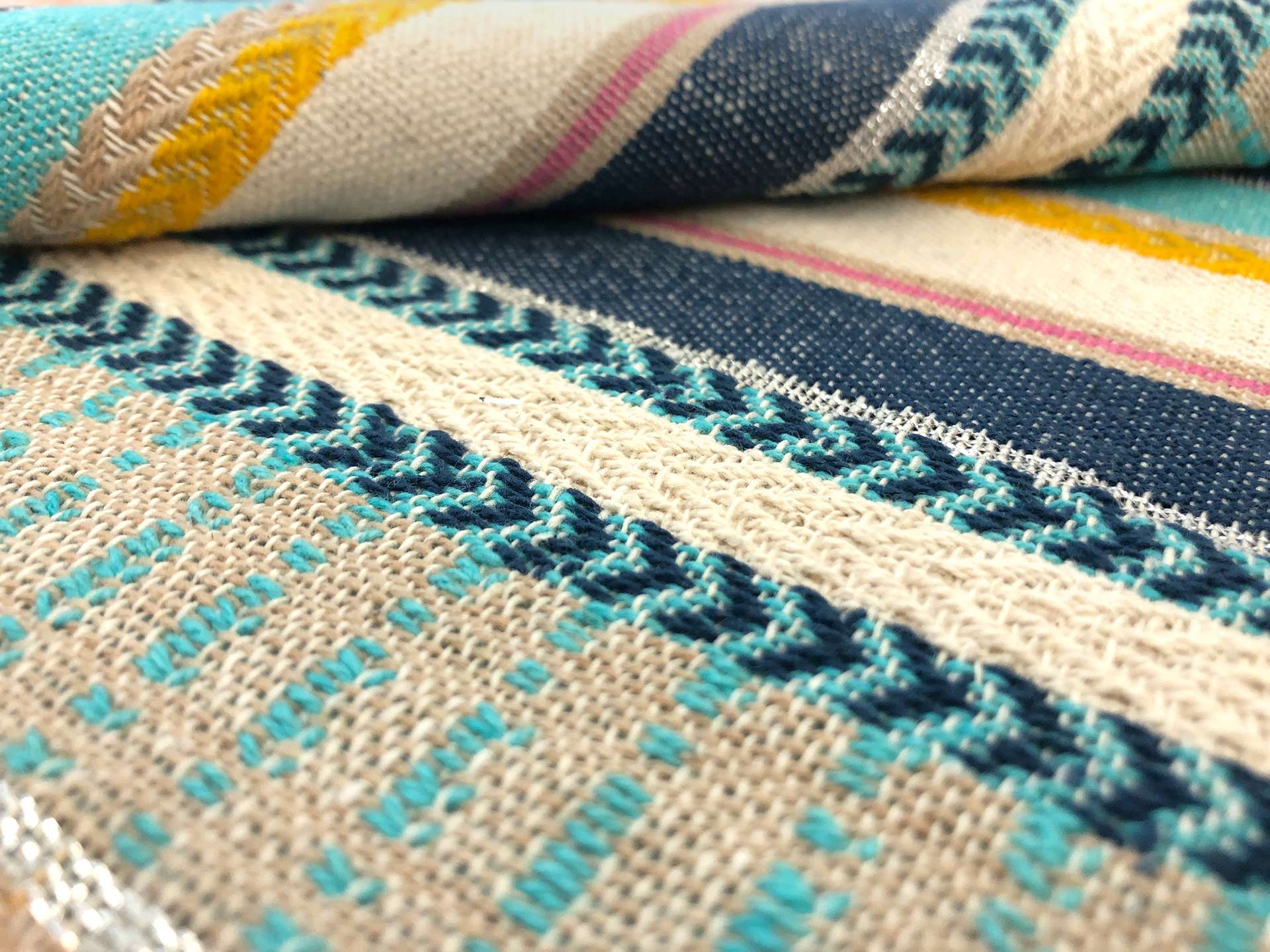 Cotton Woven With Metallic Native Stripe