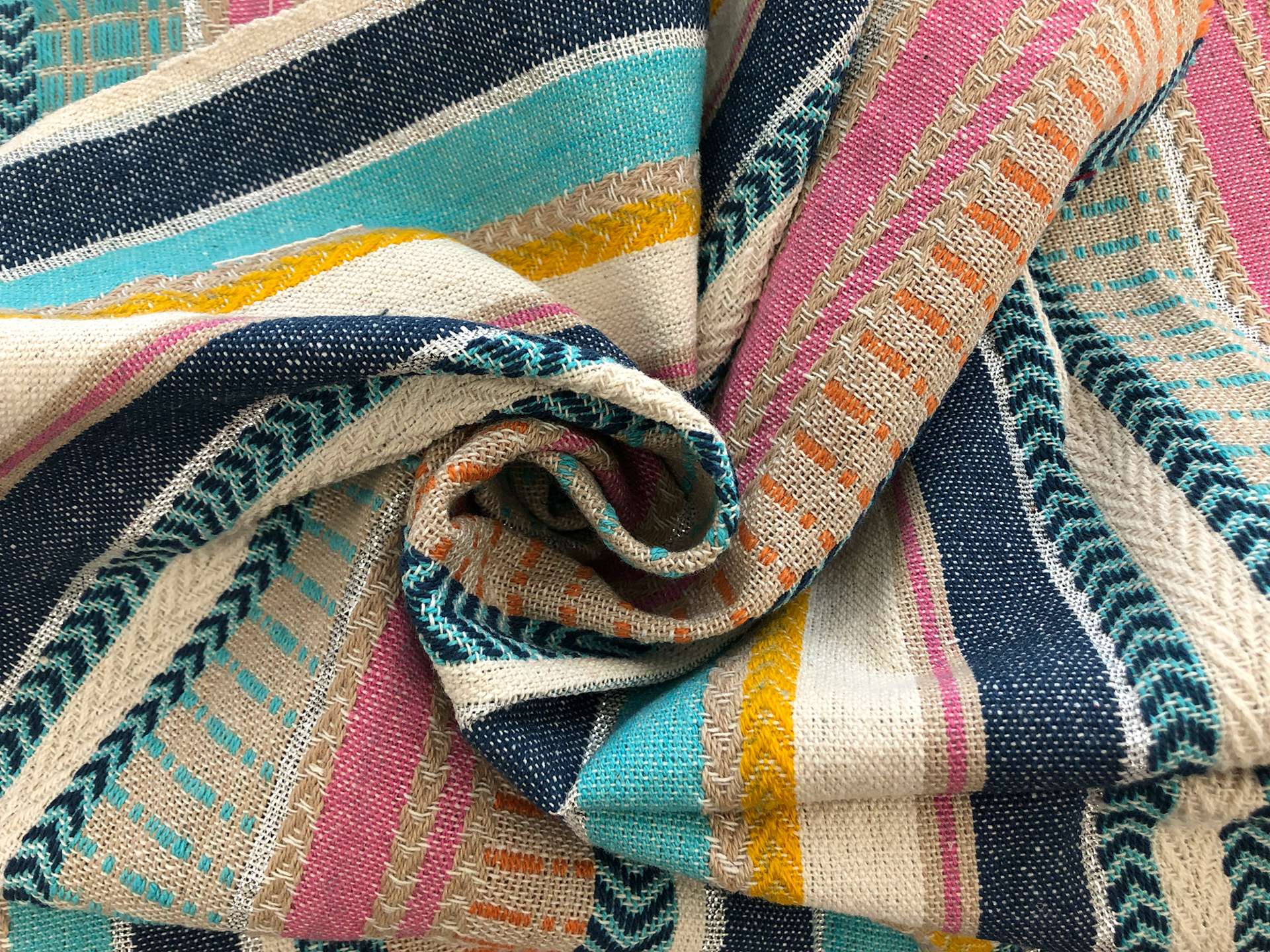 Cotton Woven With Metallic Native Stripe