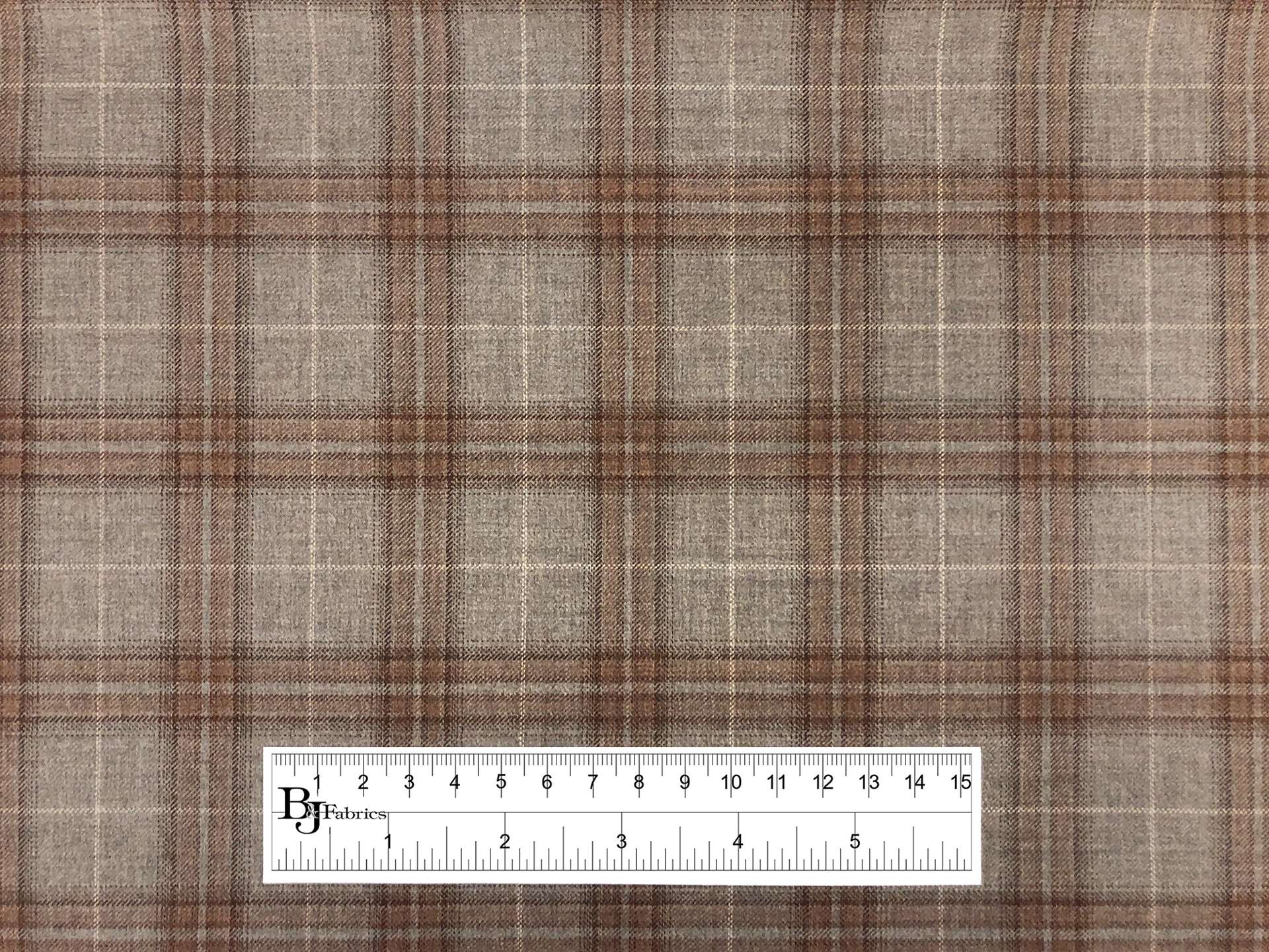 Italian Loro Piana Wool Super 130s Tartan Plaid Suiting in Taupe