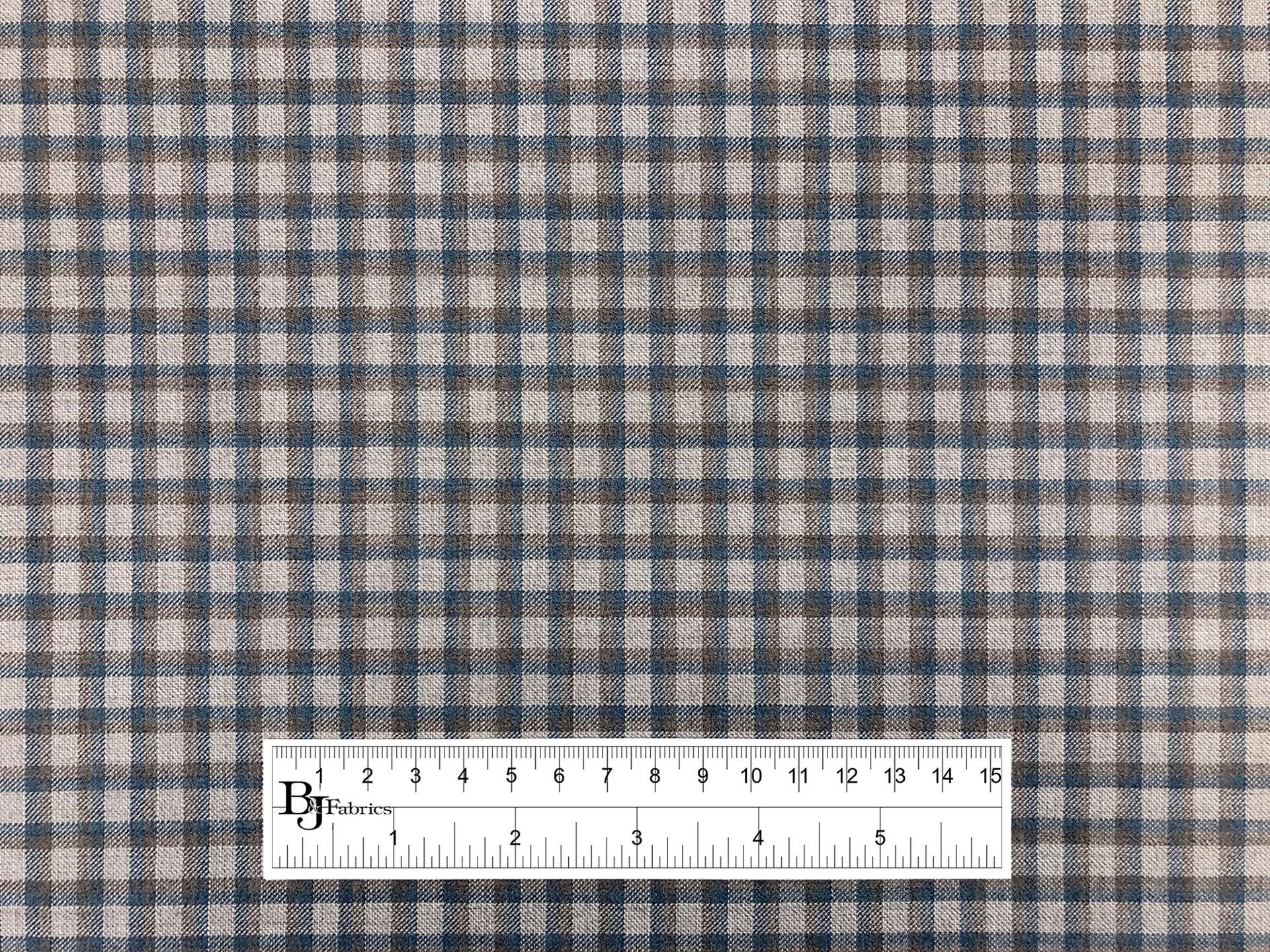 Italian Loro Piana Wool Super 130's Tattersall Plaid Suiting in Light Grey