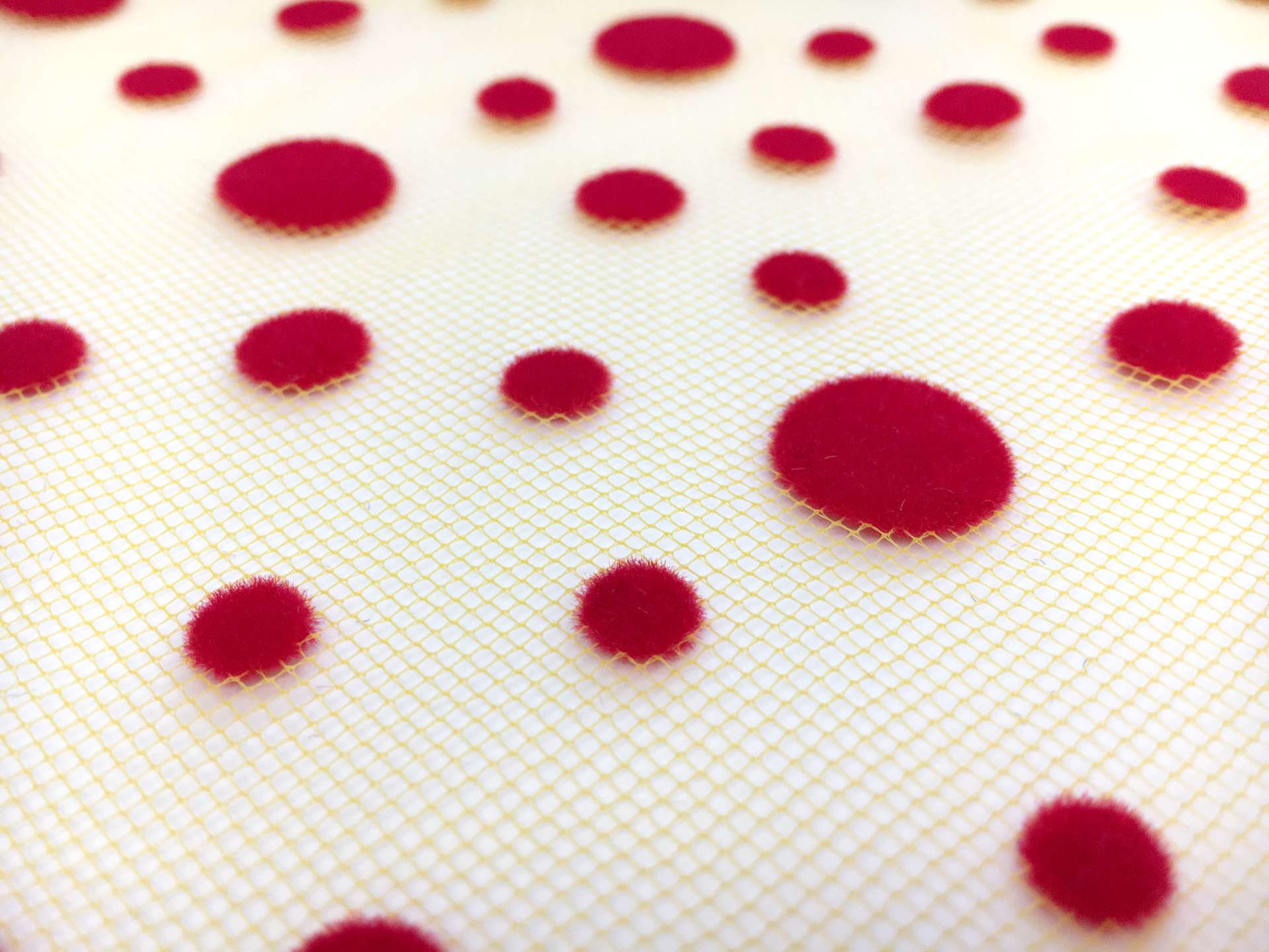 Flocked Polka Dots on Tulle 