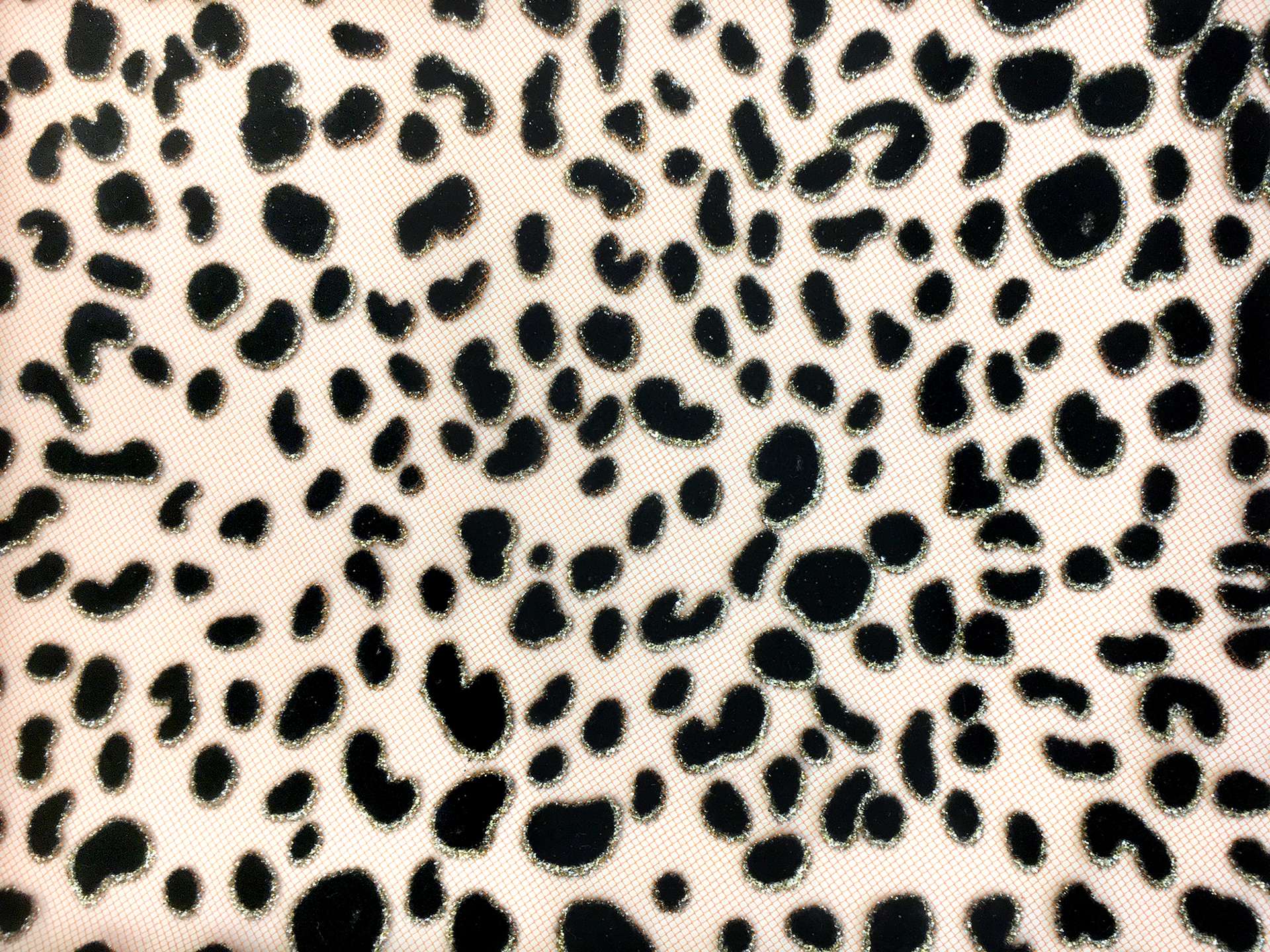 Metallic Flocking on Tulle in Leopard Print