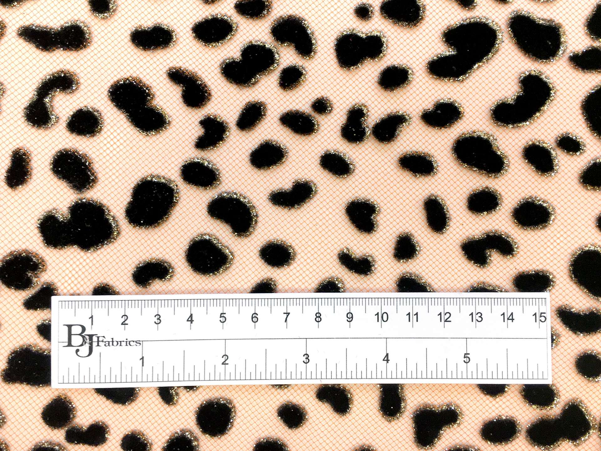 Metallic Flocking on Tulle in Leopard Print