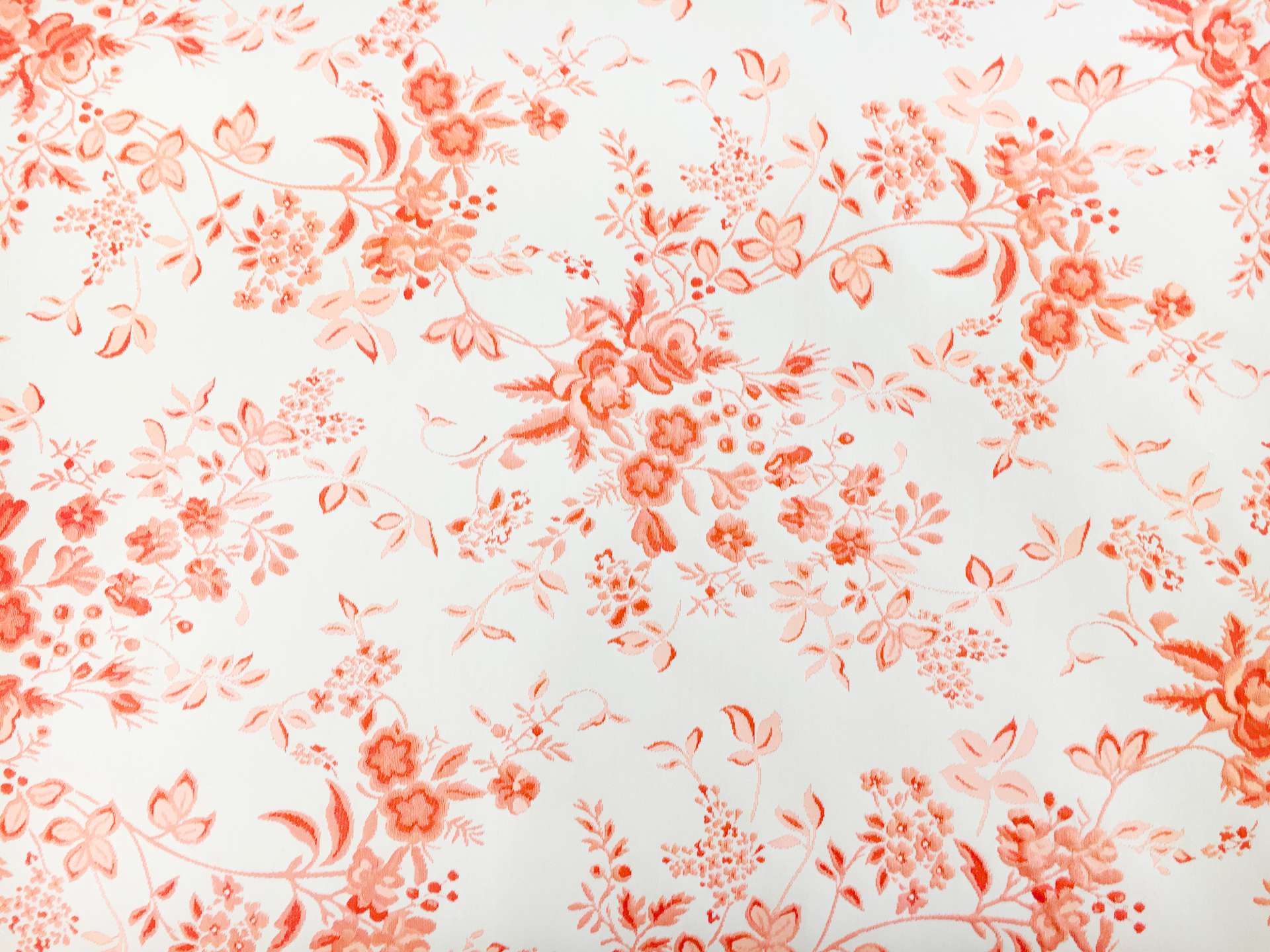 French Floral Brocade in Bright Orange