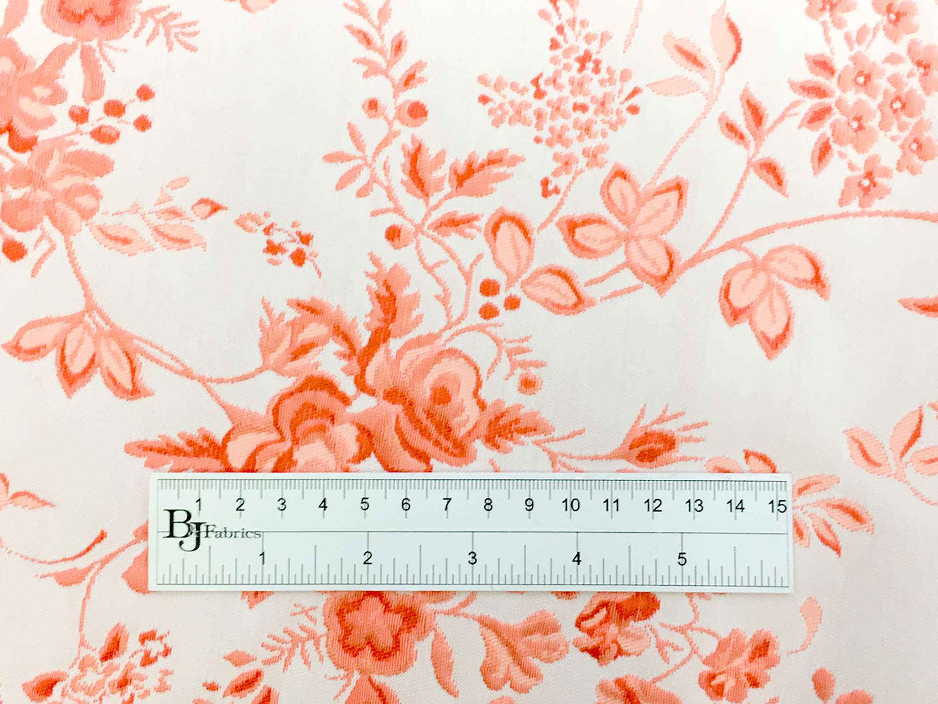 French Floral Brocade in Bright Orange