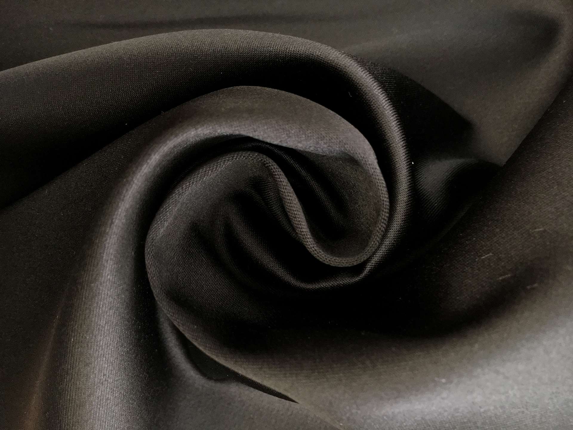 Miyuki Stretch Polyester Satin in Charcoal