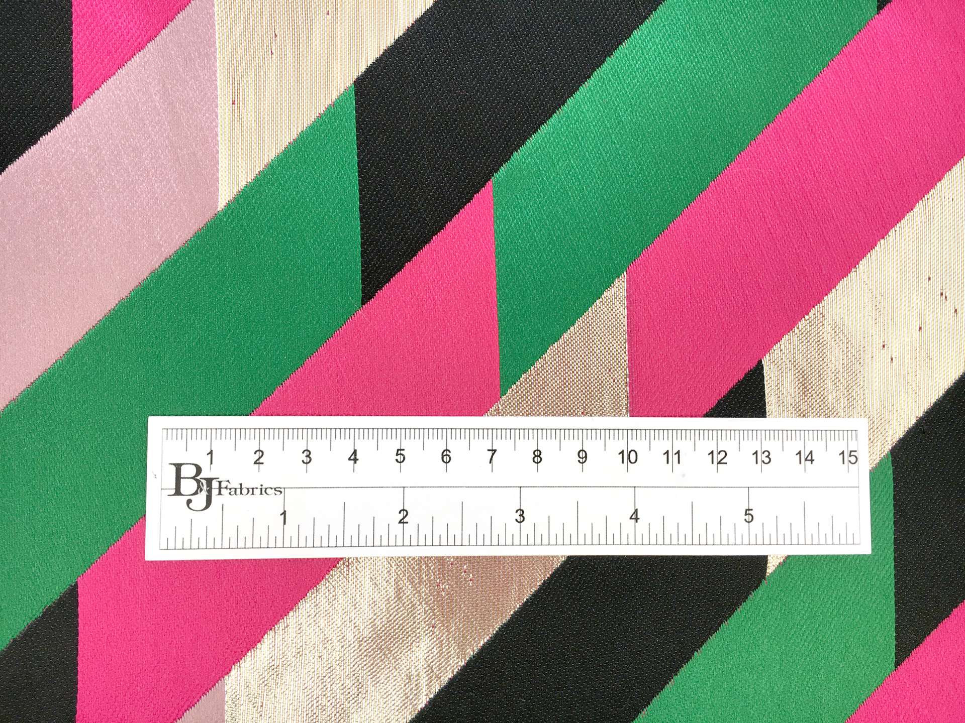 Polyester and Acetate Lurex Jacquard Brocade with Faux Chevron Pattern