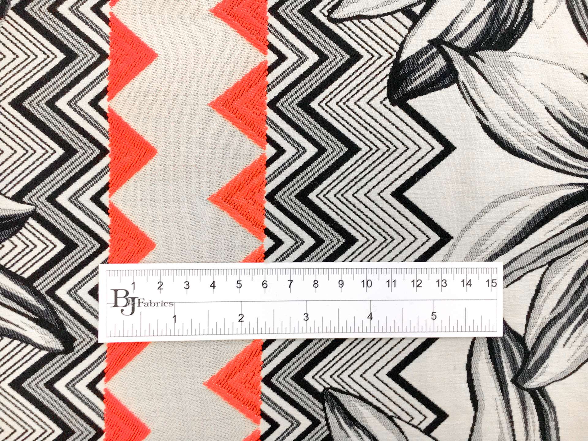 Cotton Jacquard Brocade with Florals and Neon Geometrics