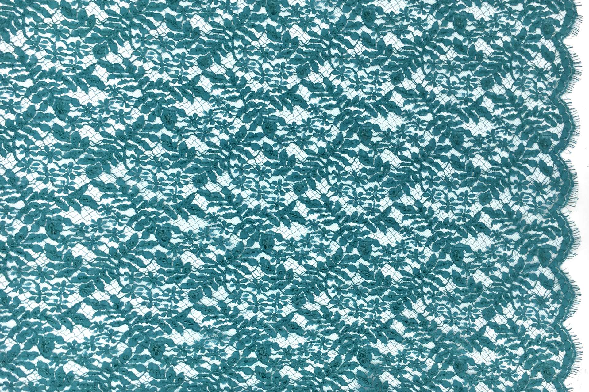 French Corded Chantilly Lace in Teal