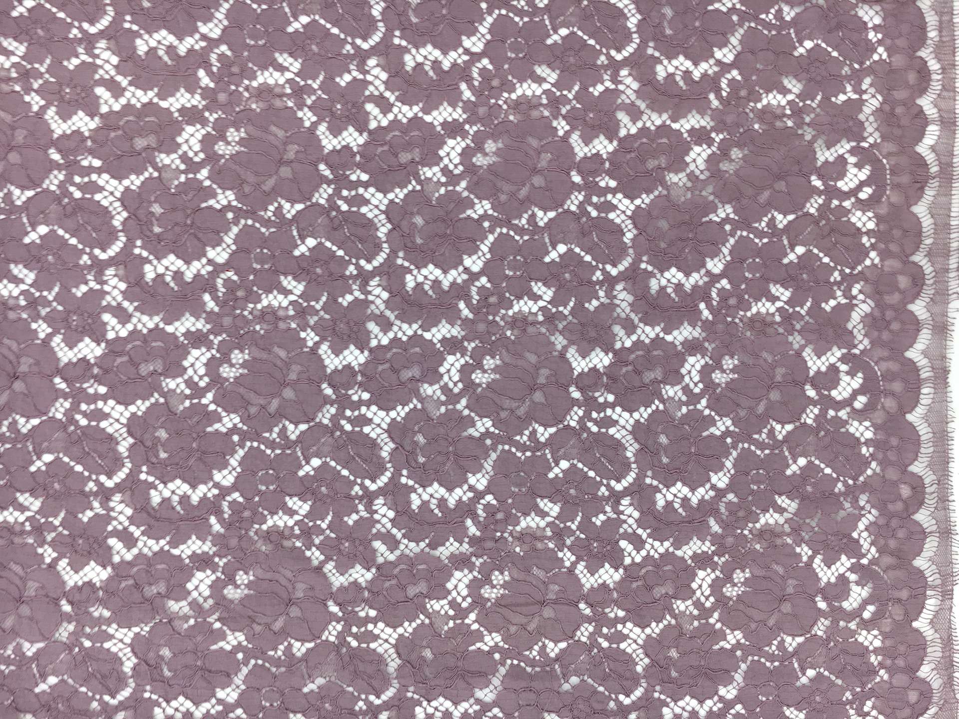 French Corded Chantilly Lace in Mauve